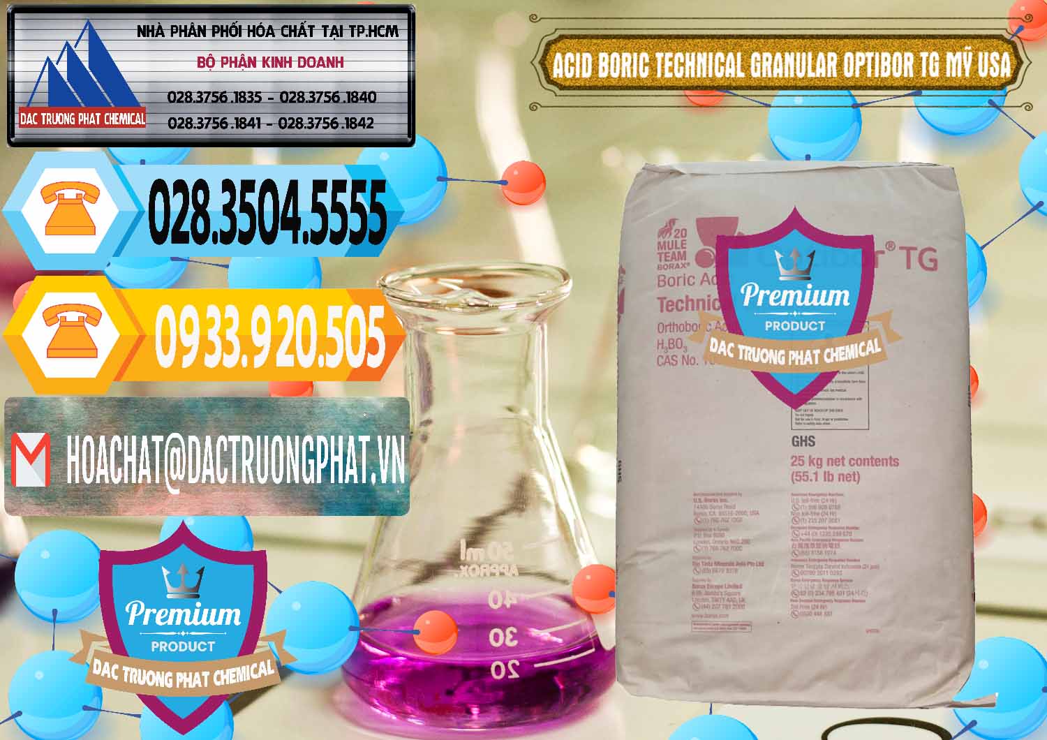 Nơi kinh doanh & bán Acid Boric – Axit Boric H3BO3 99% New 2021 Mỹ USA OPTIBOR® TG - 0226 - Đơn vị chuyên phân phối ( bán ) hóa chất tại TP.HCM - hoachattayrua.net