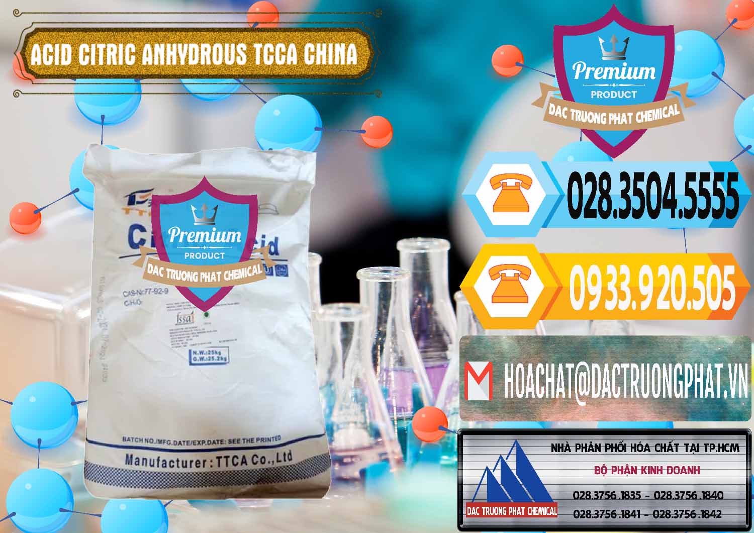 Nơi chuyên cung ứng ( bán ) Acid Citric - Axit Citric Anhydrous TCCA Trung Quốc China - 0442 - Nơi chuyên phân phối & nhập khẩu hóa chất tại TP.HCM - hoachattayrua.net