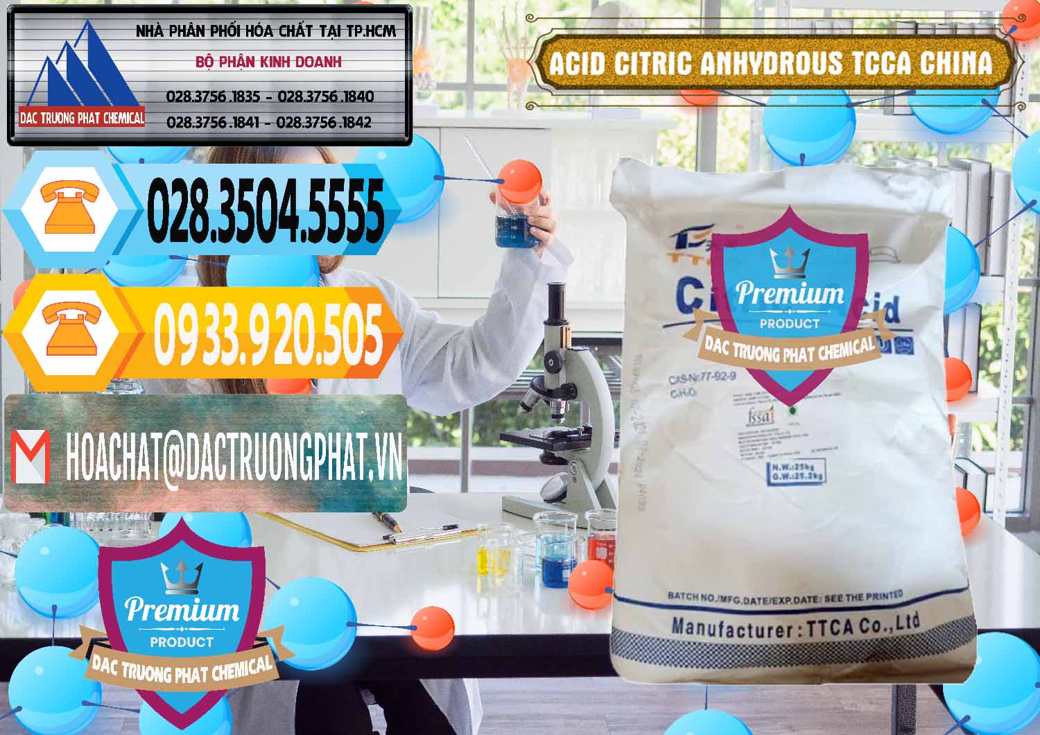 Nơi bán _ cung ứng Acid Citric - Axit Citric Anhydrous TCCA Trung Quốc China - 0442 - Cty chuyên phân phối ( kinh doanh ) hóa chất tại TP.HCM - hoachattayrua.net