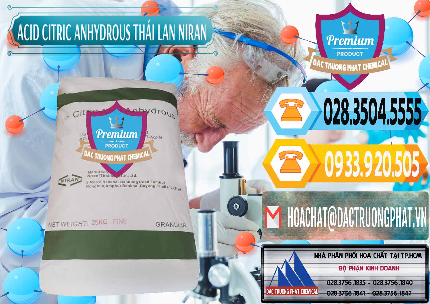 Cty kinh doanh _ bán Acid Citric - Axit Citric Anhydrous - Thái Lan Niran - 0231 - Đơn vị cung cấp _ nhập khẩu hóa chất tại TP.HCM - hoachattayrua.net