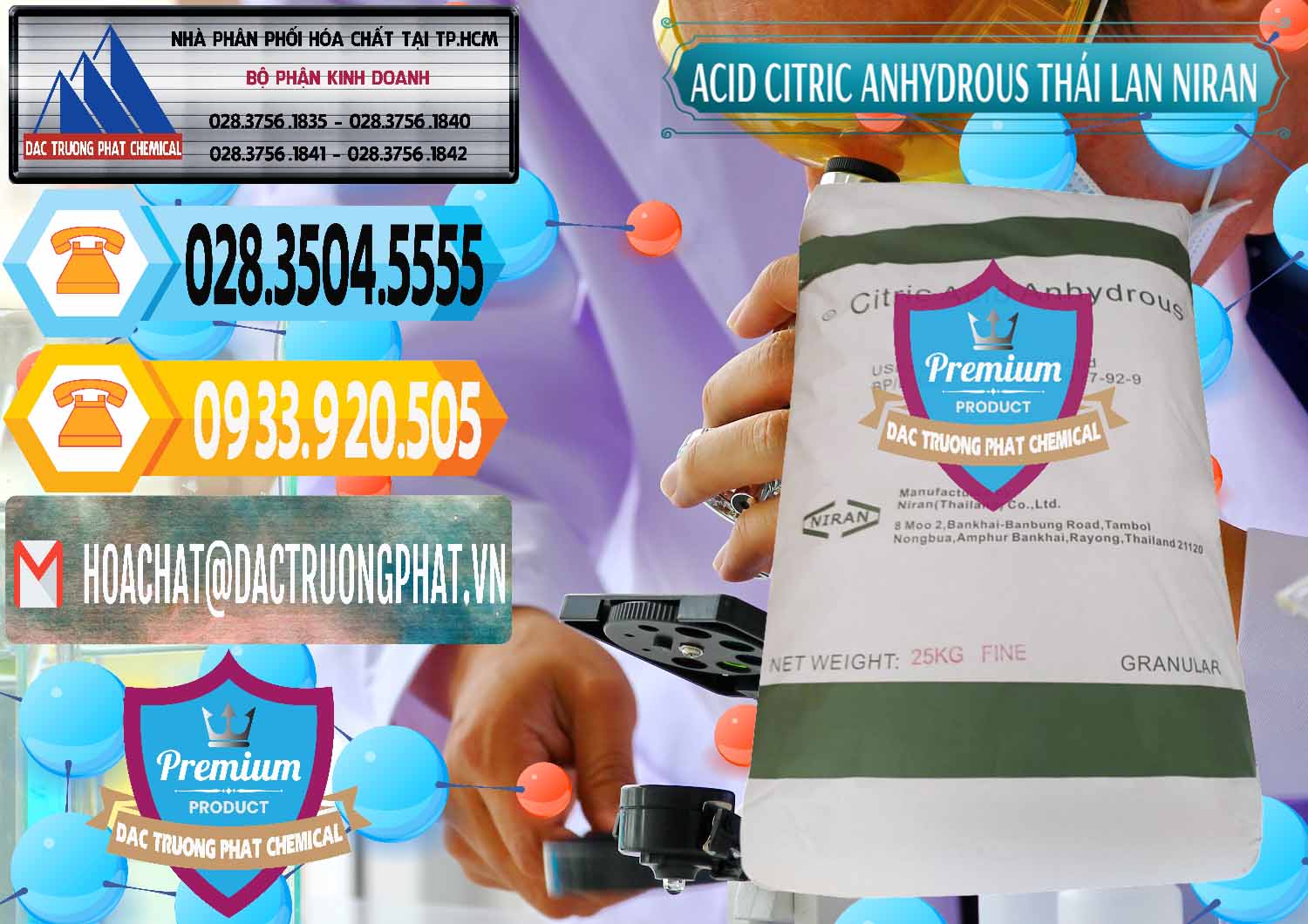 Công ty chuyên phân phối ( bán ) Acid Citric - Axit Citric Anhydrous - Thái Lan Niran - 0231 - Đơn vị cung cấp & nhập khẩu hóa chất tại TP.HCM - hoachattayrua.net