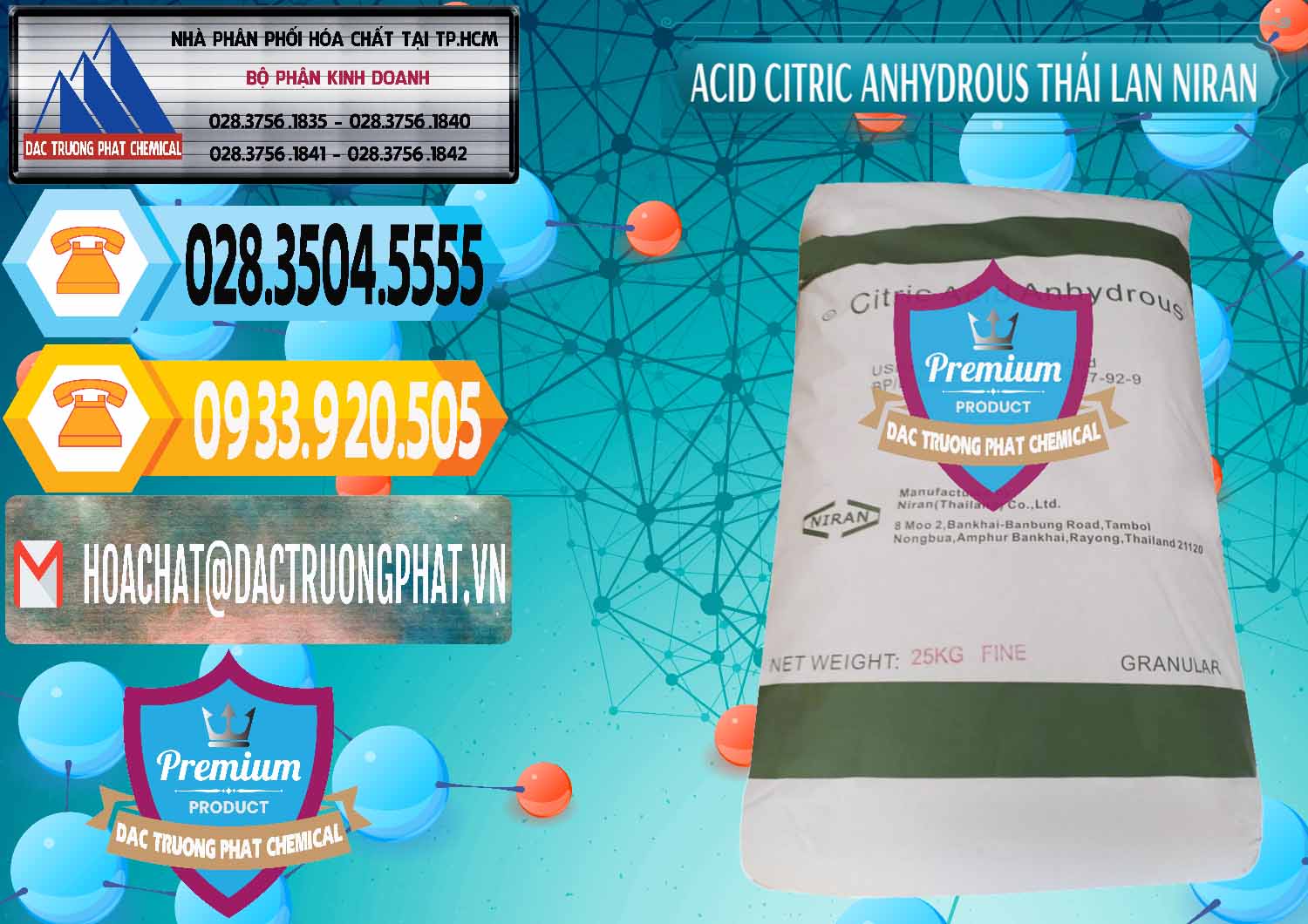 Nơi chuyên cung ứng _ bán Acid Citric - Axit Citric Anhydrous - Thái Lan Niran - 0231 - Cty phân phối _ bán hóa chất tại TP.HCM - hoachattayrua.net