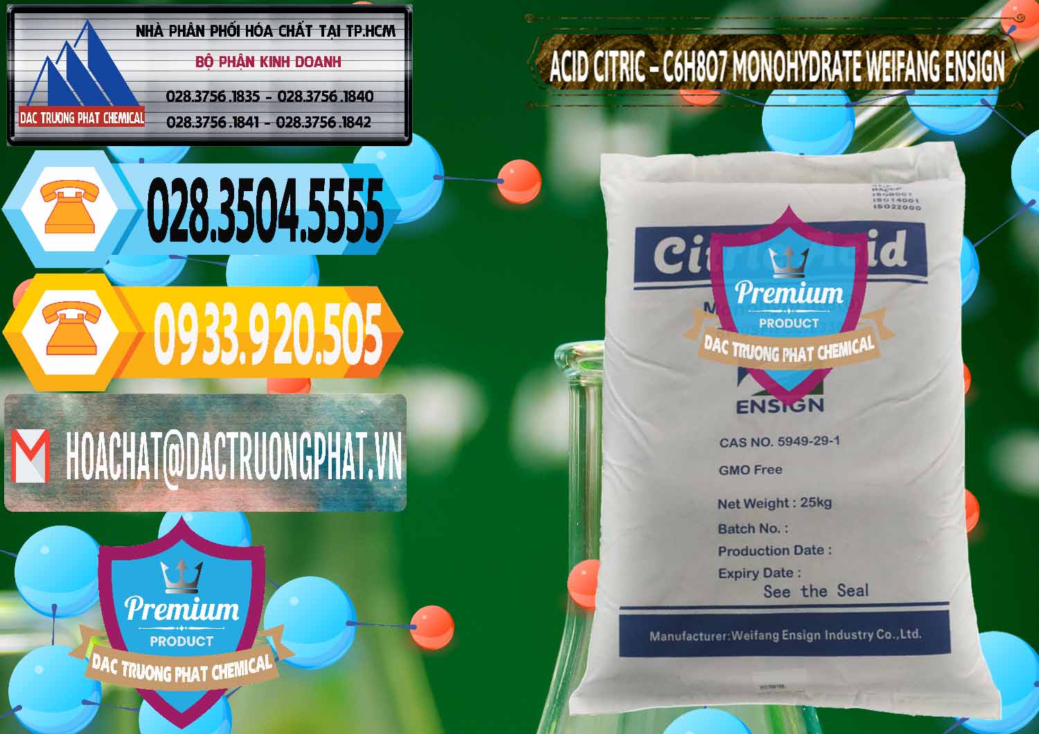 Công ty nhập khẩu - bán Acid Citric - Axit Citric Monohydrate Weifang Trung Quốc China - 0009 - Chuyên phân phối và nhập khẩu hóa chất tại TP.HCM - hoachattayrua.net