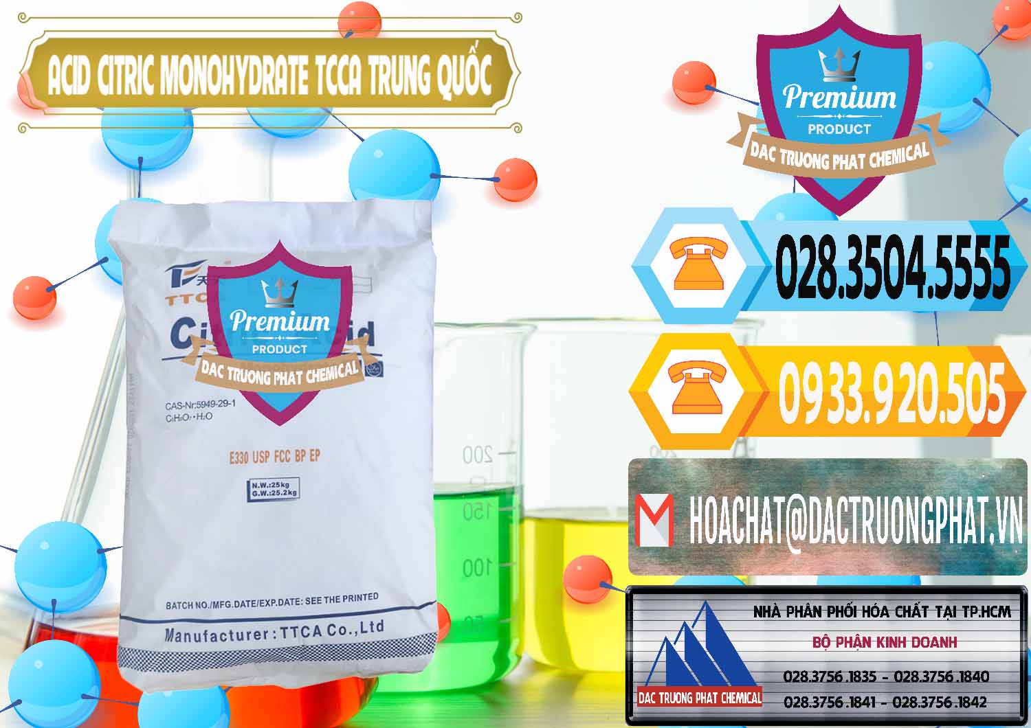 Cty bán và phân phối Acid Citric - Axit Citric Monohydrate TCCA Trung Quốc China - 0441 - Đơn vị chuyên nhập khẩu ( phân phối ) hóa chất tại TP.HCM - hoachattayrua.net