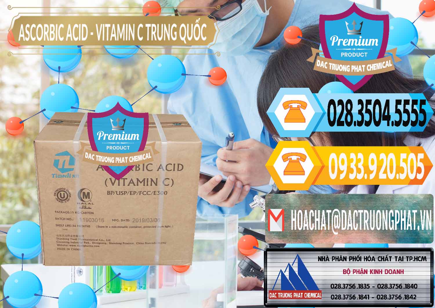 Công ty chuyên phân phối _ bán Axit Ascorbic - Vitamin C Trung Quốc China - 0309 - Cty phân phối - cung cấp hóa chất tại TP.HCM - hoachattayrua.net