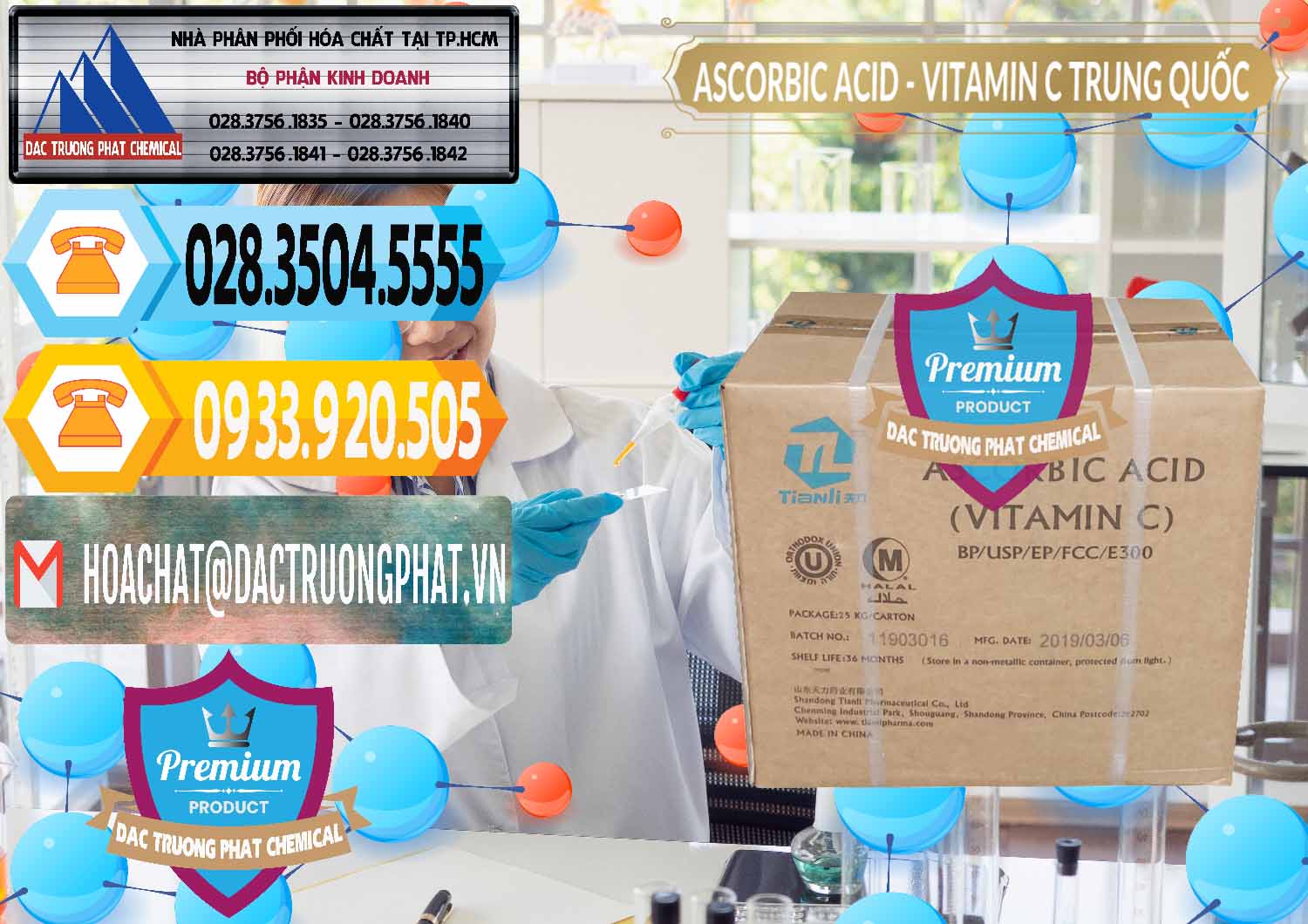 Chuyên bán - cung ứng Axit Ascorbic - Vitamin C Trung Quốc China - 0309 - Đơn vị nhập khẩu _ cung cấp hóa chất tại TP.HCM - hoachattayrua.net