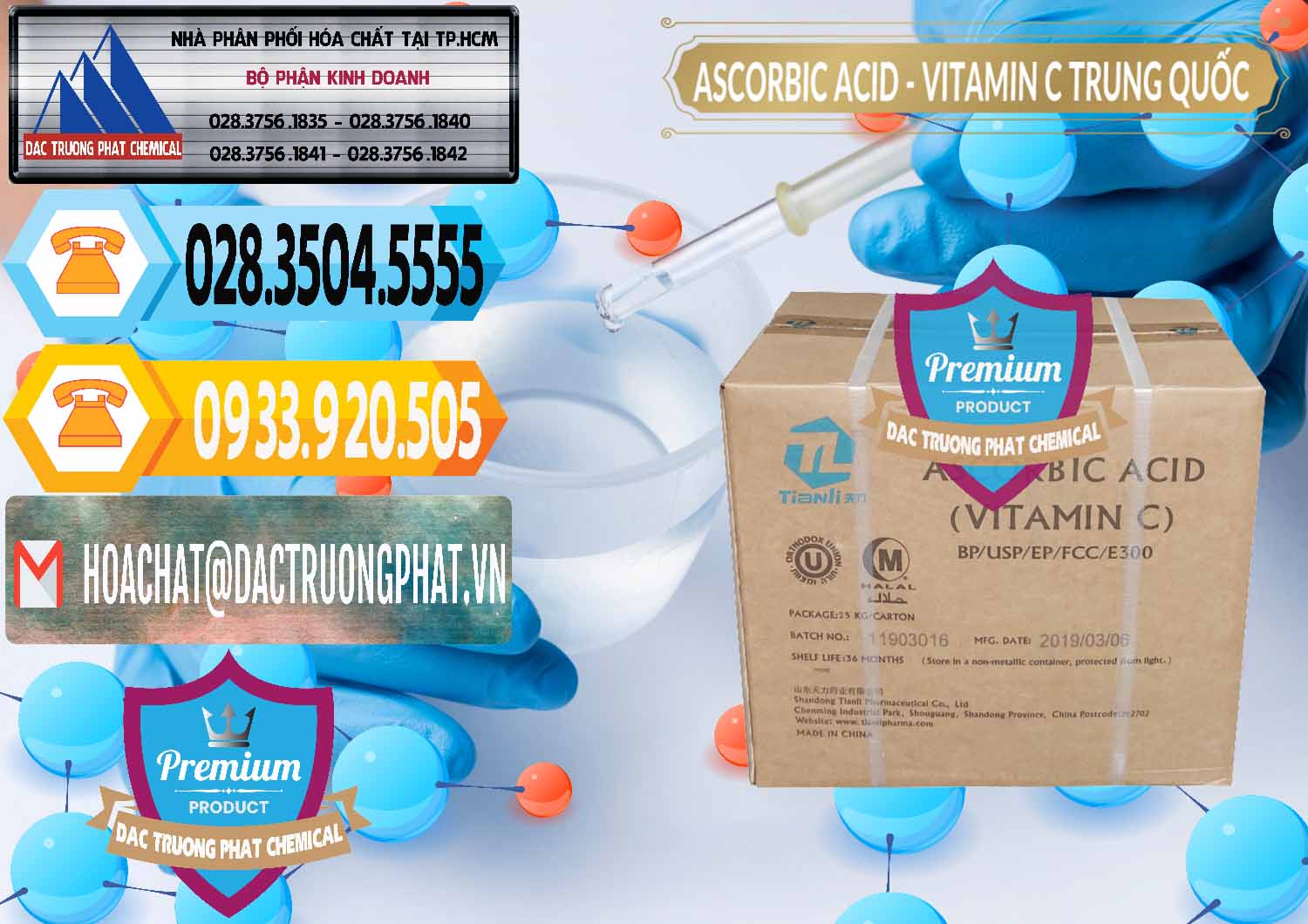 Nhà cung ứng - bán Axit Ascorbic - Vitamin C Trung Quốc China - 0309 - Cty nhập khẩu ( cung cấp ) hóa chất tại TP.HCM - hoachattayrua.net