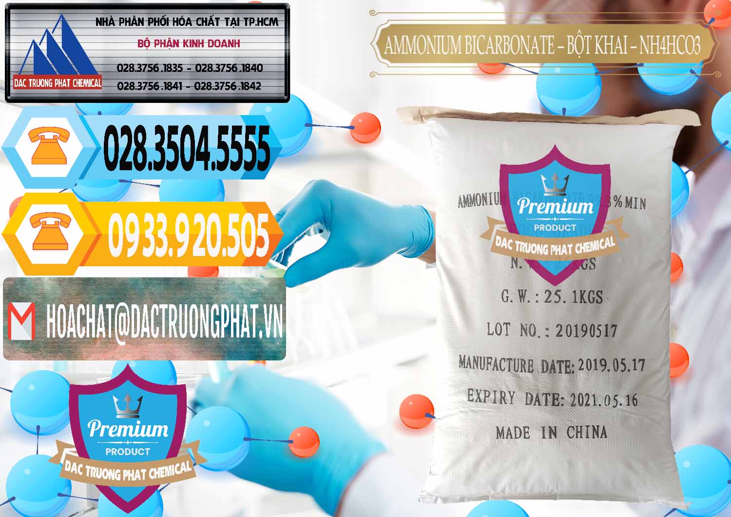 Bán Ammonium Bicarbonate - Bột Khai Food Grade Trung Quốc China - 0018 - Phân phối - nhập khẩu hóa chất tại TP.HCM - hoachattayrua.net
