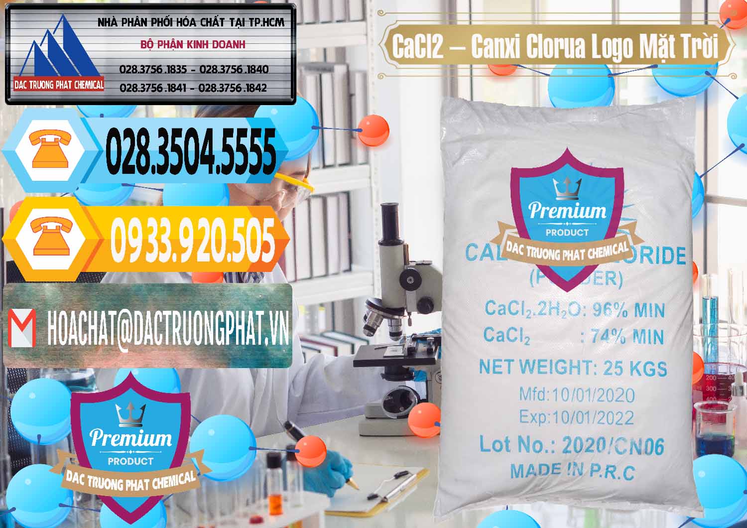 Cty bán & phân phối CaCl2 – Canxi Clorua 96% Logo Mặt Trời Trung Quốc China - 0041 - Đơn vị cung cấp ( kinh doanh ) hóa chất tại TP.HCM - hoachattayrua.net
