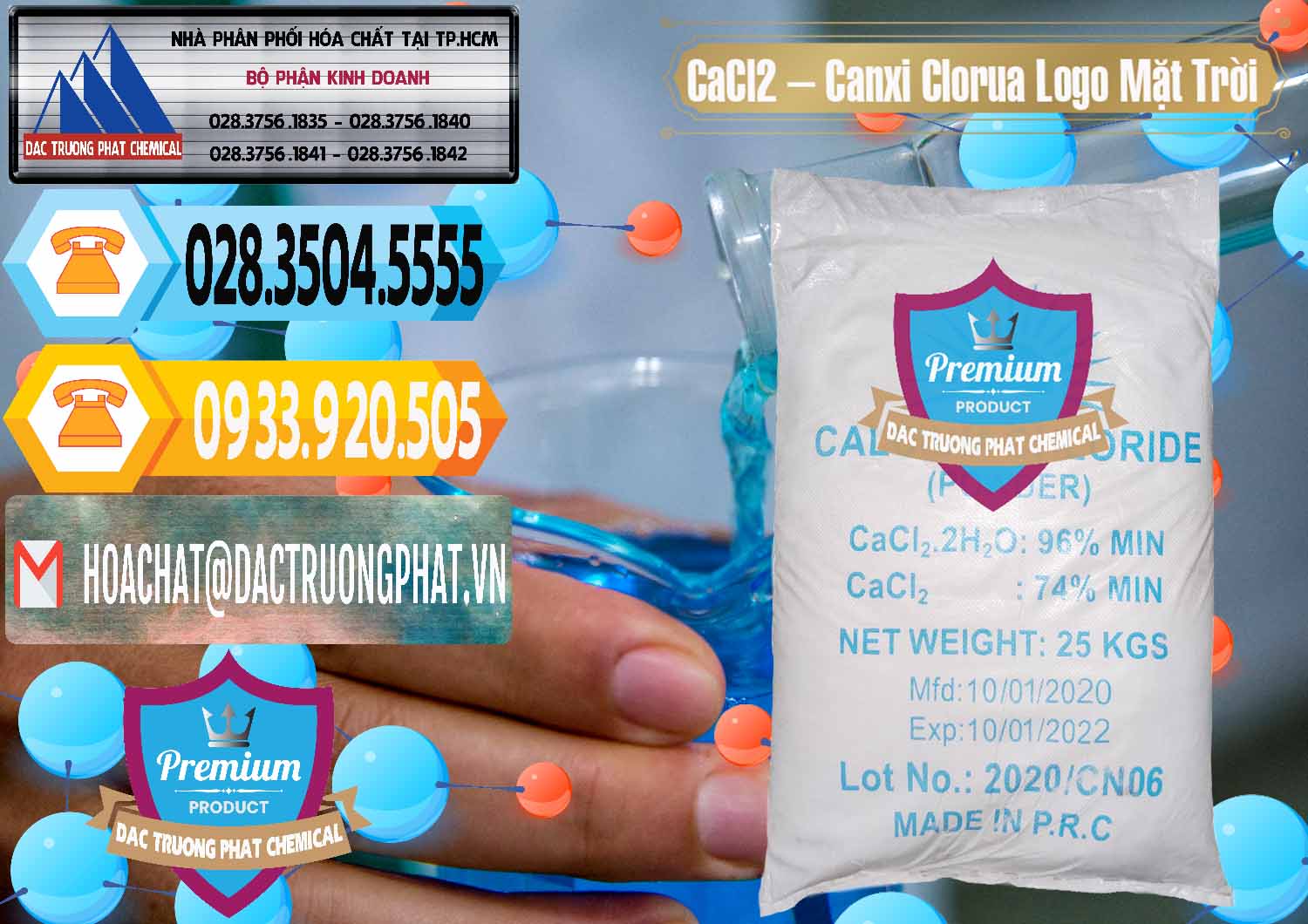 Cty kinh doanh ( bán ) CaCl2 – Canxi Clorua 96% Logo Mặt Trời Trung Quốc China - 0041 - Công ty phân phối _ cung cấp hóa chất tại TP.HCM - hoachattayrua.net