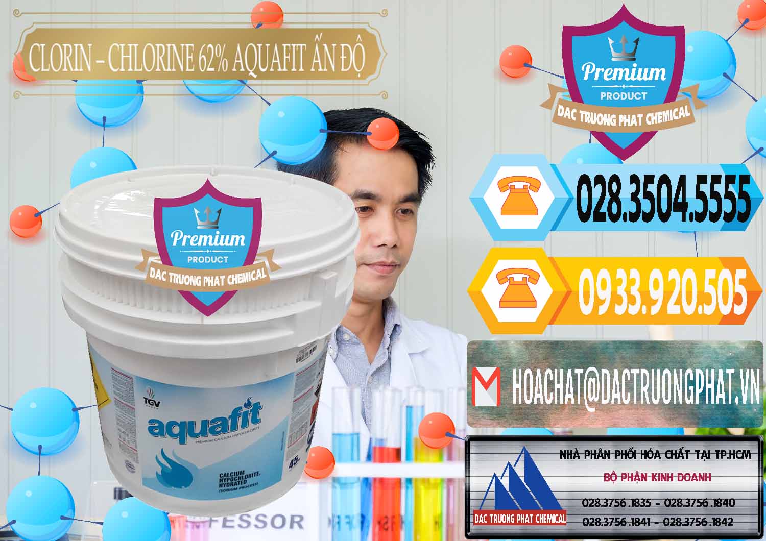 Cty chuyên bán - cung ứng Clorin - Chlorine 62% Aquafit Thùng Lùn Ấn Độ India - 0057 - Nơi chuyên phân phối & kinh doanh hóa chất tại TP.HCM - hoachattayrua.net