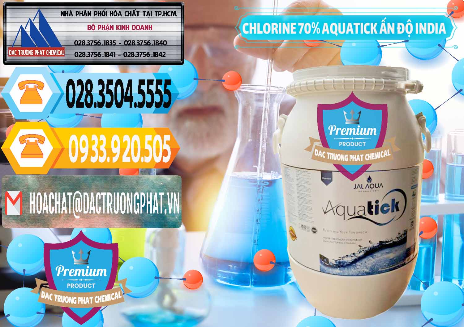Nơi bán Chlorine – Clorin 70% Aquatick Jal Aqua Ấn Độ India - 0215 - Cung cấp ( phân phối ) hóa chất tại TP.HCM - hoachattayrua.net