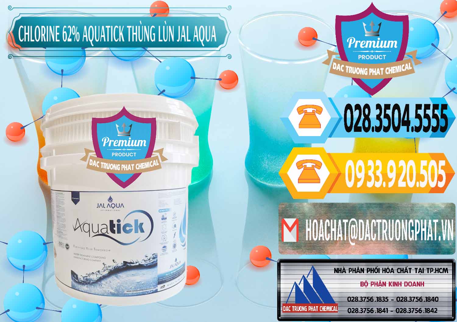 Cty chuyên cung cấp & bán Chlorine – Clorin 62% Aquatick Thùng Lùn Jal Aqua Ấn Độ India - 0238 - Nhà phân phối và kinh doanh hóa chất tại TP.HCM - hoachattayrua.net