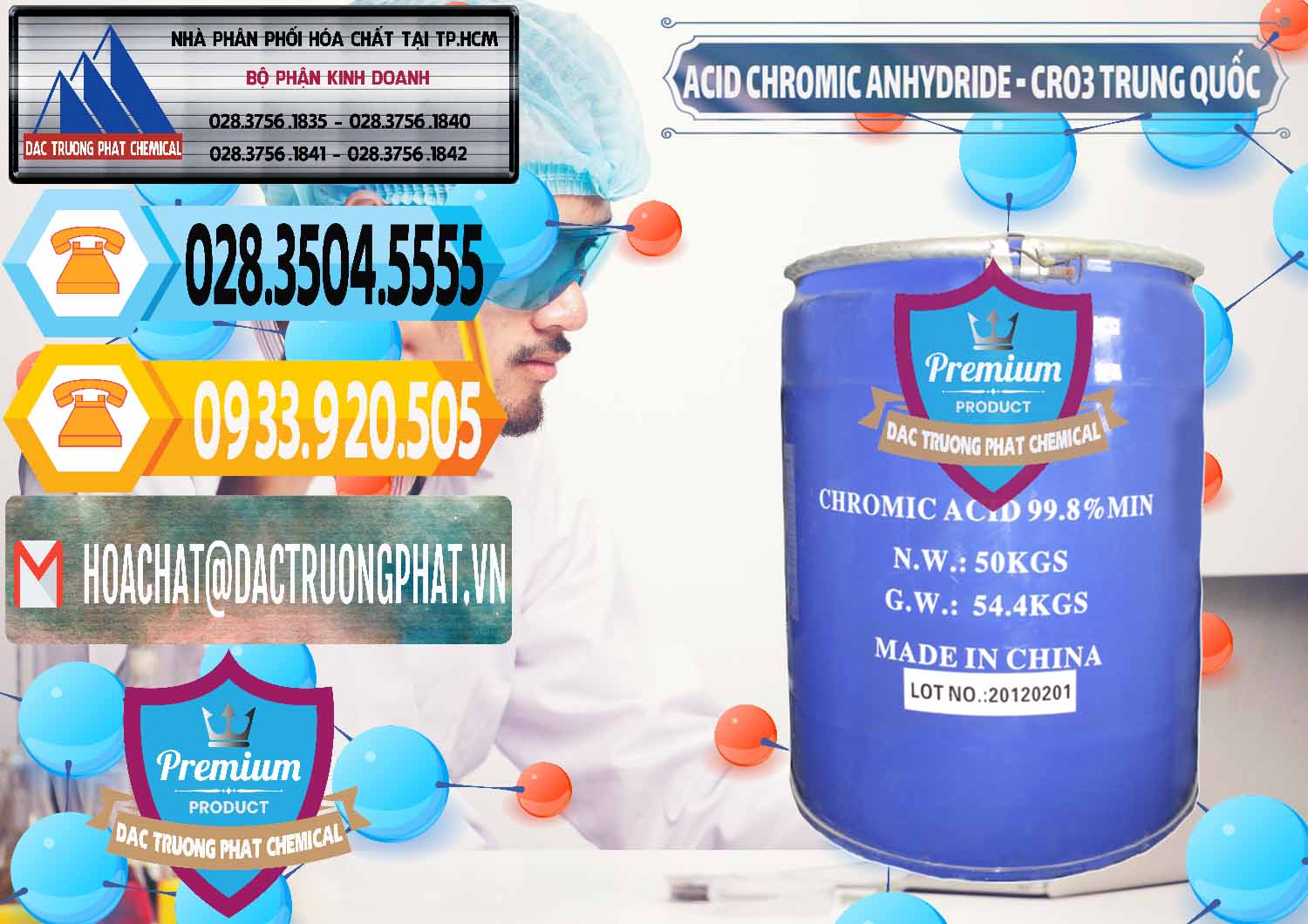 Cty nhập khẩu _ bán Acid Chromic Anhydride - Cromic CRO3 Trung Quốc China - 0007 - Nơi phân phối ( nhập khẩu ) hóa chất tại TP.HCM - hoachattayrua.net