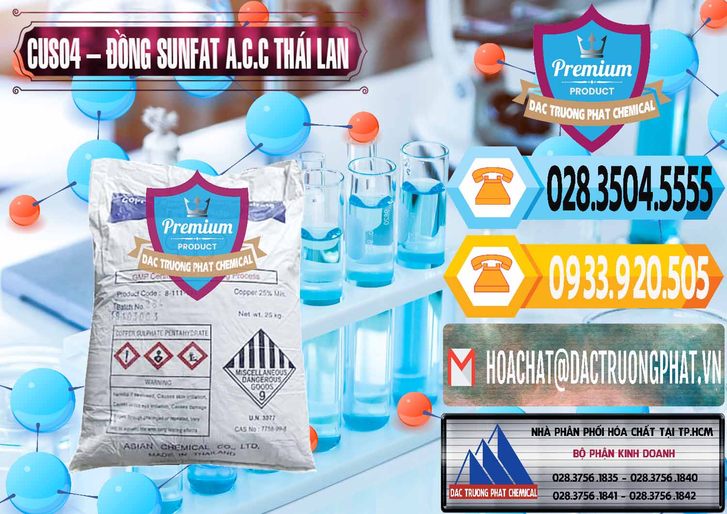 Công ty cung cấp _ bán CuSO4 – Đồng Sunfat A.C.C Thái Lan - 0249 - Nơi chuyên bán và cung cấp hóa chất tại TP.HCM - hoachattayrua.net