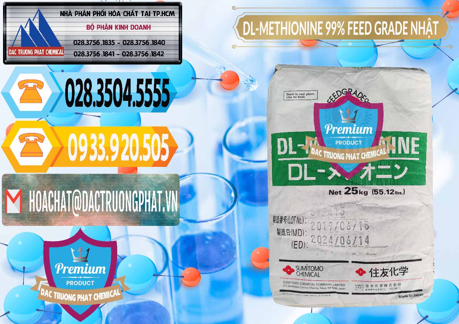 Nơi cung cấp và bán DL-Methionine - C5H11NO2S Feed Grade Sumitomo Nhật Bản Japan - 0313 - Đơn vị chuyên phân phối - bán hóa chất tại TP.HCM - hoachattayrua.net