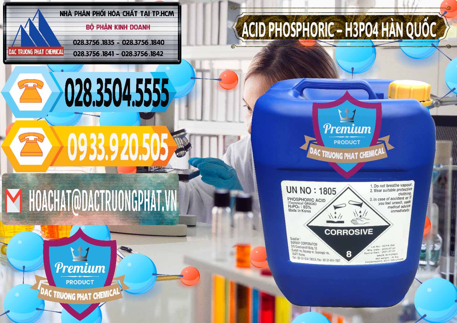 Cty chuyên bán - cung cấp Acid Phosphoric – H3PO4 85% Can Xanh Hàn Quốc Korea - 0016 - Công ty cung cấp _ phân phối hóa chất tại TP.HCM - hoachattayrua.net