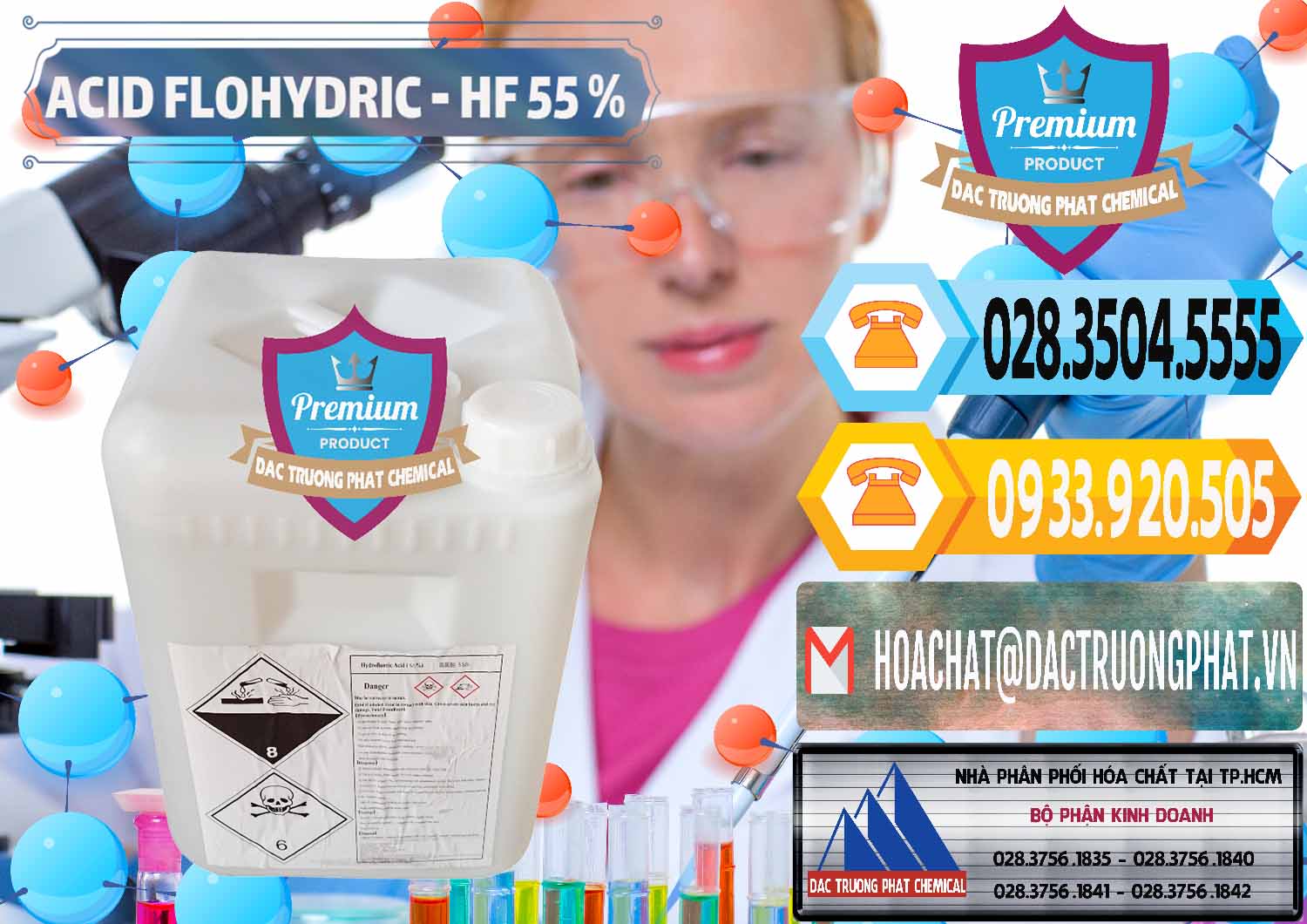 Nơi chuyên kinh doanh ( bán ) Axit HF - Acid HF 55% Can Trắng Trung Quốc China - 0079 - Đơn vị nhập khẩu & phân phối hóa chất tại TP.HCM - hoachattayrua.net