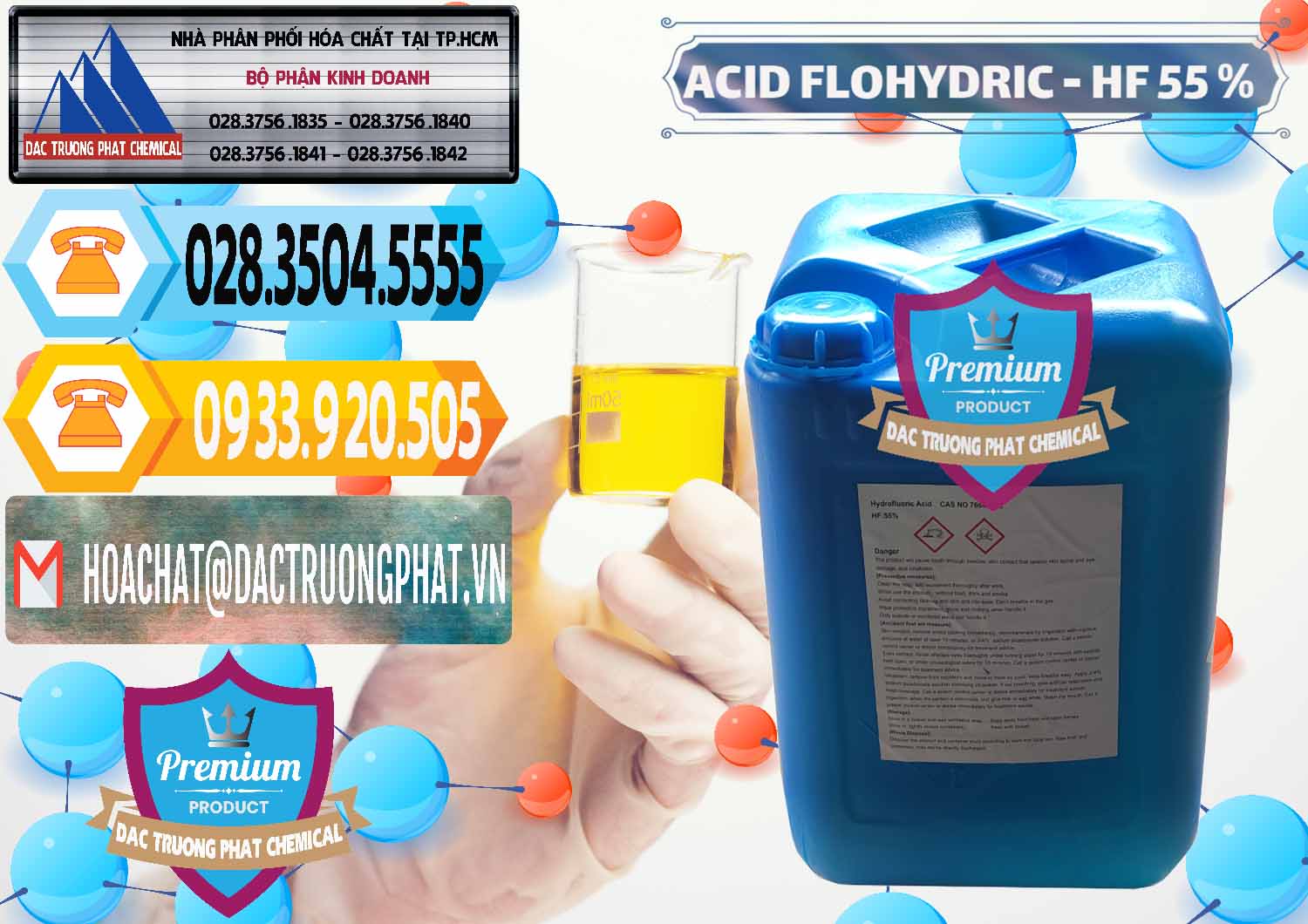 Nhà phân phối - bán Axit HF - Acid HF 55% Can Xanh Trung Quốc China - 0080 - Đơn vị cung cấp ( bán ) hóa chất tại TP.HCM - hoachattayrua.net