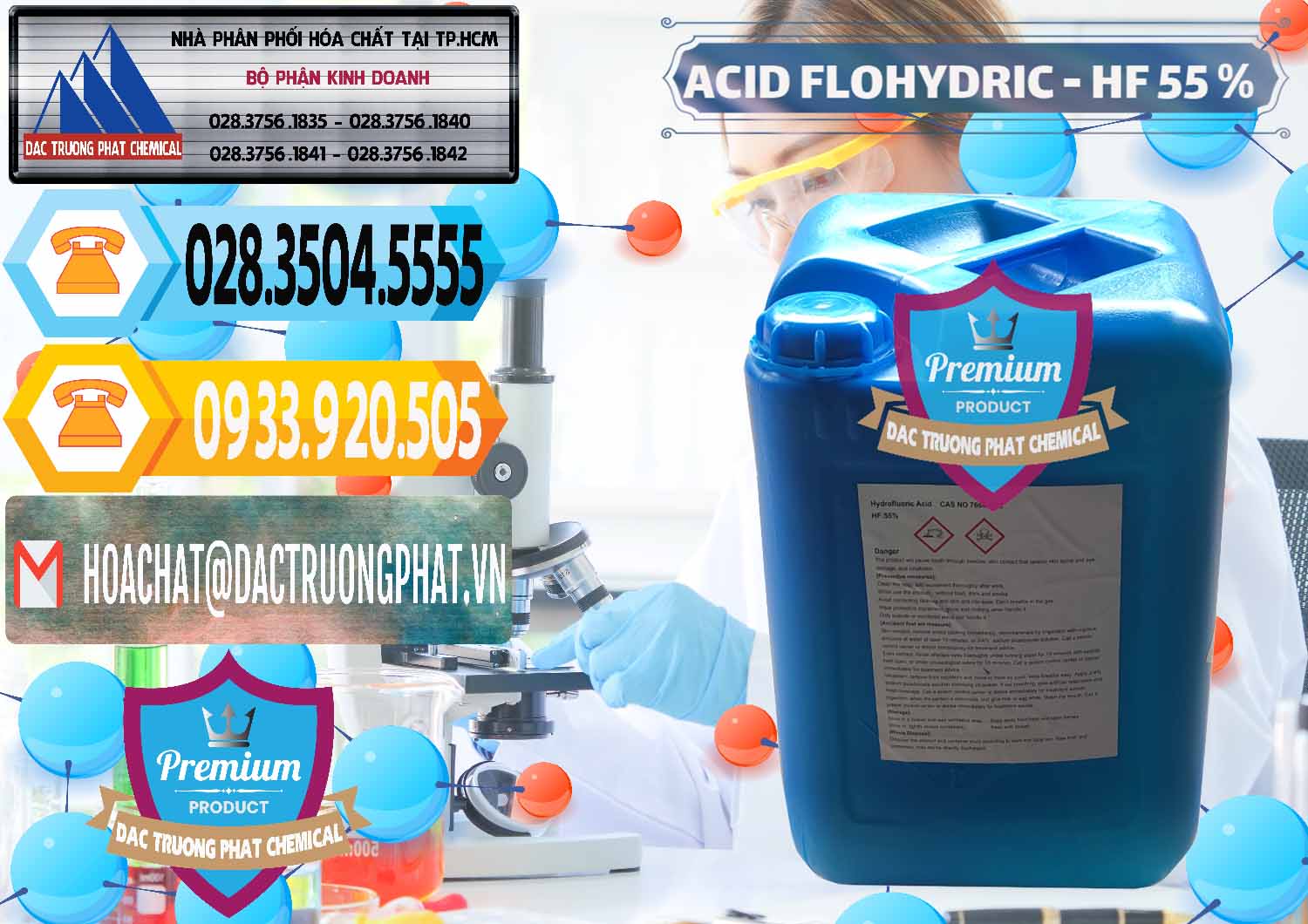 Đơn vị bán _ cung cấp Axit HF - Acid HF 55% Can Xanh Trung Quốc China - 0080 - Đơn vị chuyên nhập khẩu ( cung cấp ) hóa chất tại TP.HCM - hoachattayrua.net