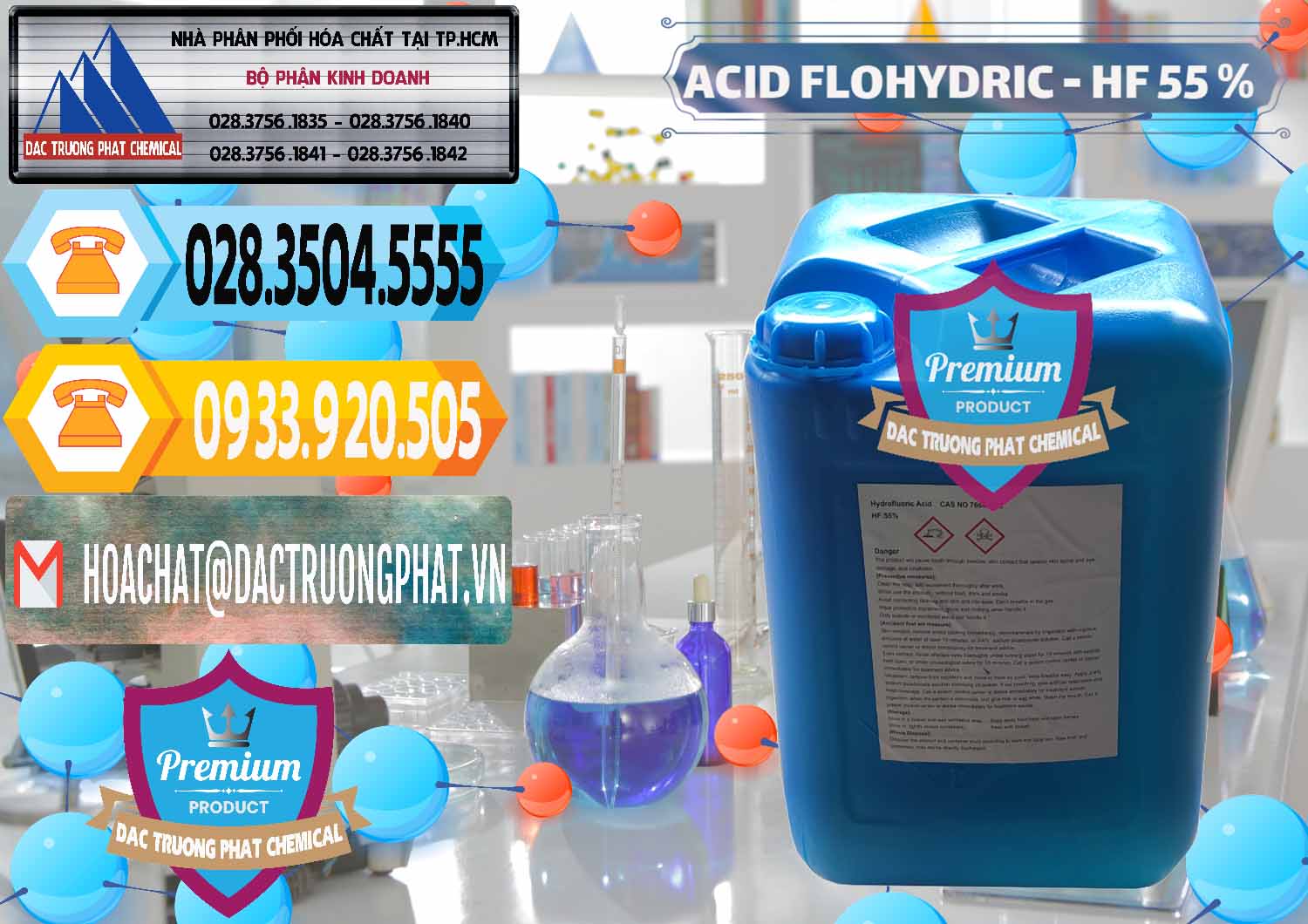 Phân phối - bán Axit HF - Acid HF 55% Can Xanh Trung Quốc China - 0080 - Cty chuyên kinh doanh _ phân phối hóa chất tại TP.HCM - hoachattayrua.net
