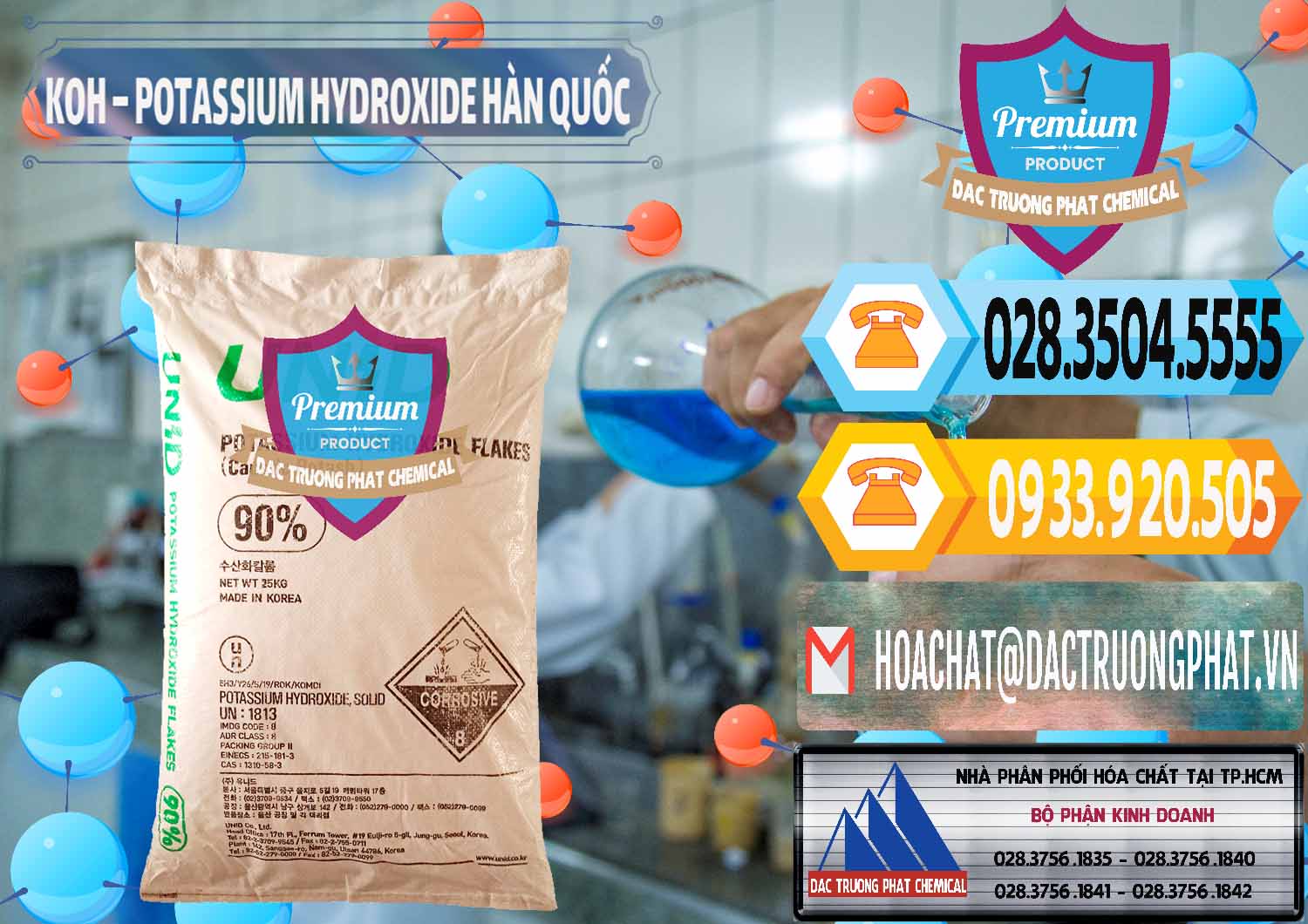 Cung ứng - bán KOH ( 90%) – Potassium Hydroxide Unid Hàn Quốc Korea - 0090 - Nơi chuyên phân phối ( cung ứng ) hóa chất tại TP.HCM - hoachattayrua.net