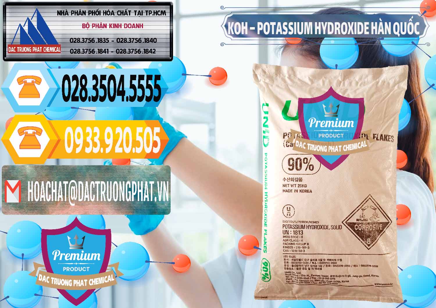 Công ty chuyên nhập khẩu _ bán KOH ( 90%) – Potassium Hydroxide Unid Hàn Quốc Korea - 0090 - Cty phân phối ( cung cấp ) hóa chất tại TP.HCM - hoachattayrua.net