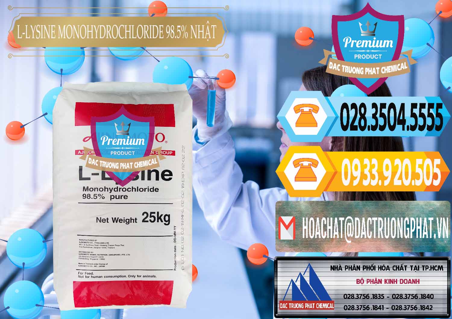 Cty kinh doanh và bán L-Lysine Monohydrochloride Feed Grade Ajinomoto Nhật Bản Japan - 0315 - Cty chuyên phân phối - bán hóa chất tại TP.HCM - hoachattayrua.net
