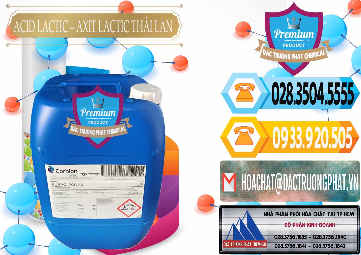 Cty chuyên bán - cung ứng Acid Lactic – Axit Lactic Thái Lan Purac FCC 88 - 0012 - Đơn vị chuyên phân phối và nhập khẩu hóa chất tại TP.HCM - hoachattayrua.net