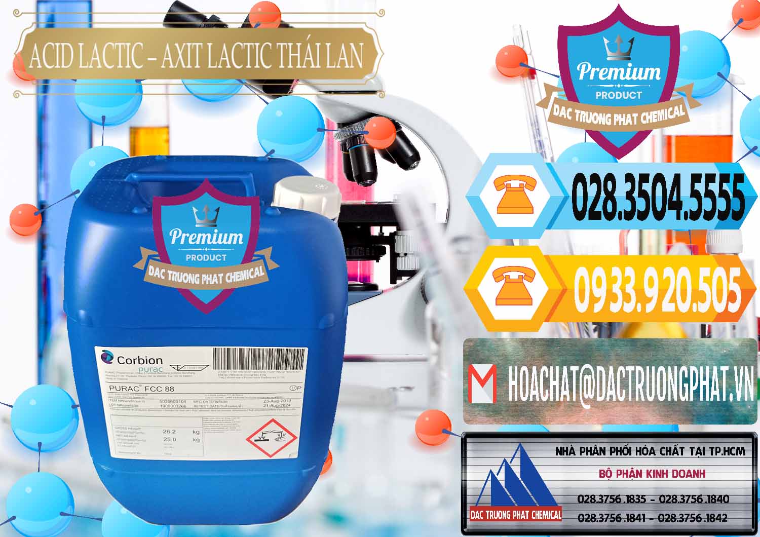 Chuyên kinh doanh và bán Acid Lactic – Axit Lactic Thái Lan Purac FCC 88 - 0012 - Phân phối - cung ứng hóa chất tại TP.HCM - hoachattayrua.net