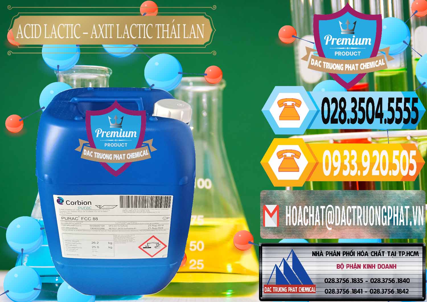 Đơn vị bán & cung cấp Acid Lactic – Axit Lactic Thái Lan Purac FCC 88 - 0012 - Nơi nhập khẩu ( cung cấp ) hóa chất tại TP.HCM - hoachattayrua.net