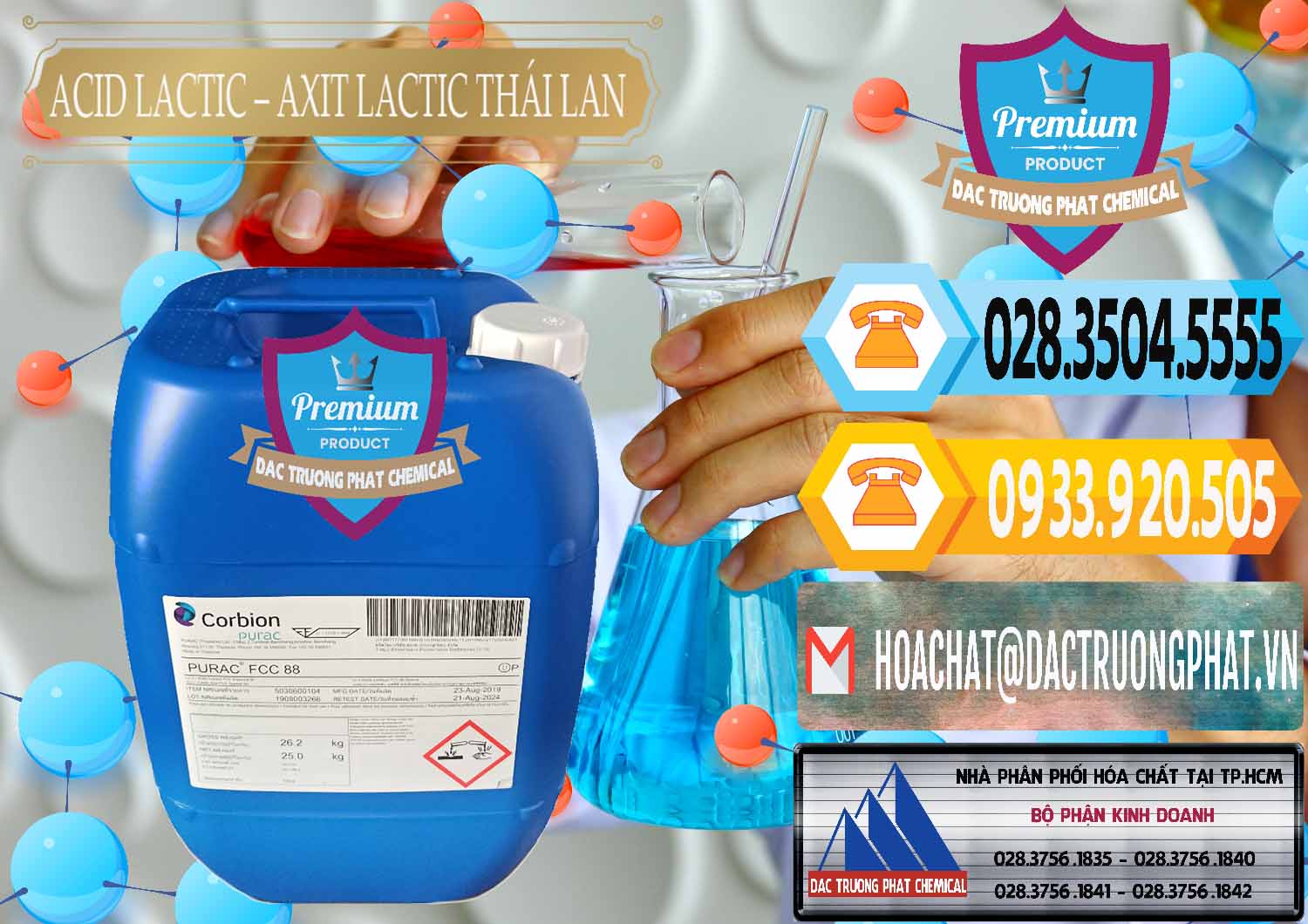 Công ty chuyên kinh doanh - bán Acid Lactic – Axit Lactic Thái Lan Purac FCC 88 - 0012 - Đơn vị chuyên phân phối & bán hóa chất tại TP.HCM - hoachattayrua.net