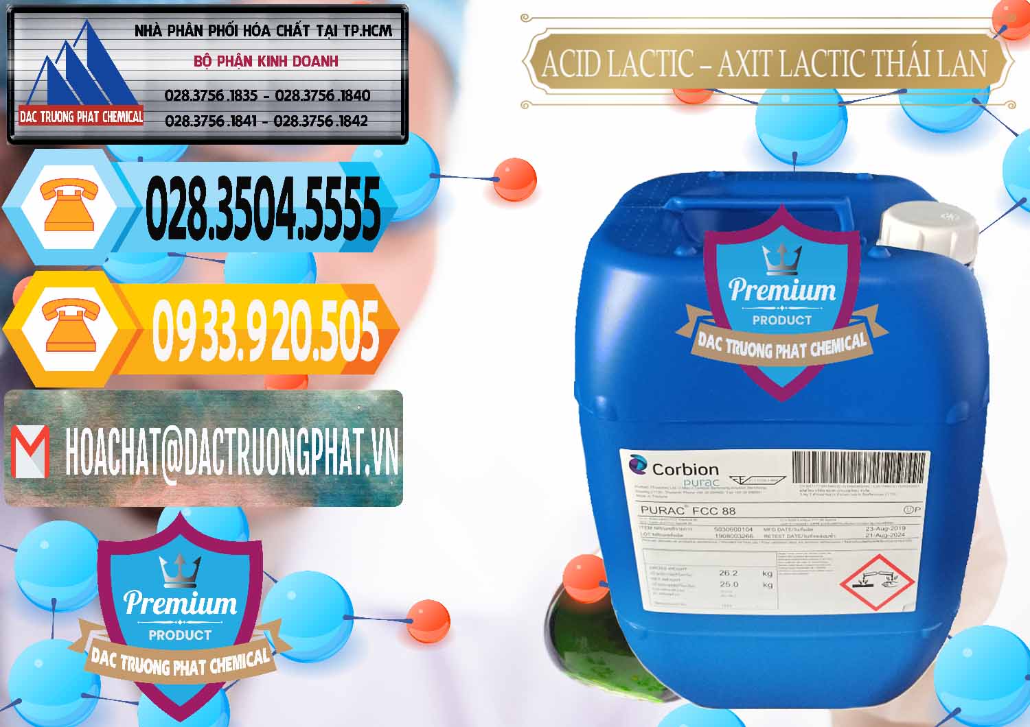 Nhà phân phối & bán Acid Lactic – Axit Lactic Thái Lan Purac FCC 88 - 0012 - Cty cung cấp và kinh doanh hóa chất tại TP.HCM - hoachattayrua.net