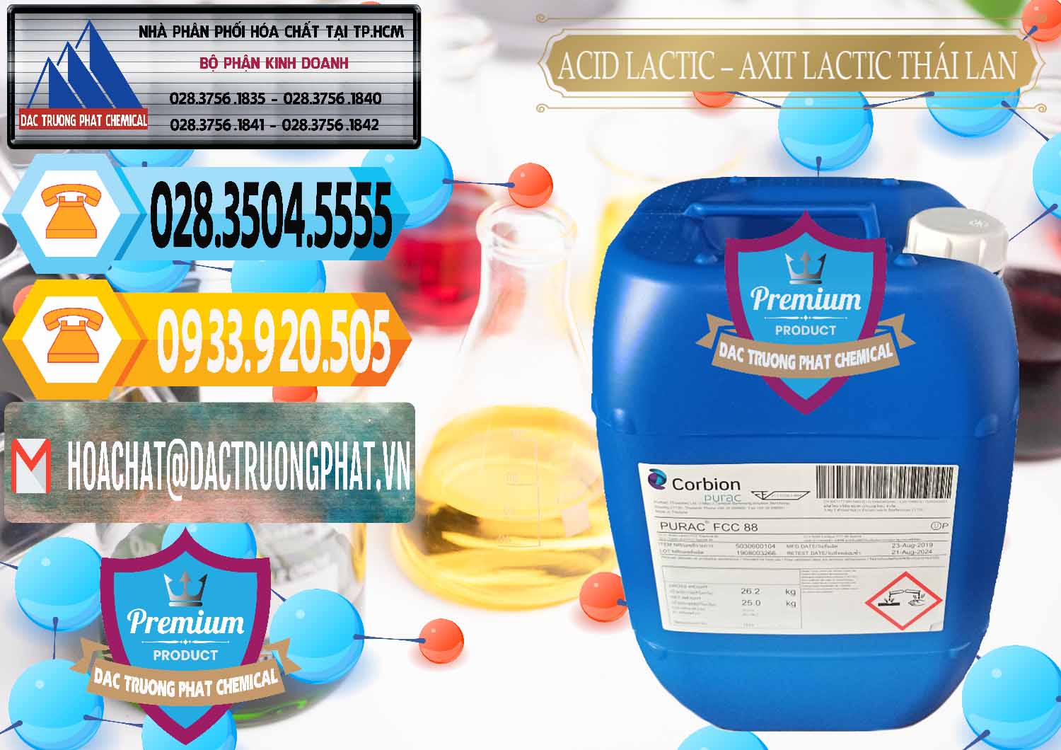 Nhà nhập khẩu và bán Acid Lactic – Axit Lactic Thái Lan Purac FCC 88 - 0012 - Đơn vị kinh doanh - phân phối hóa chất tại TP.HCM - hoachattayrua.net