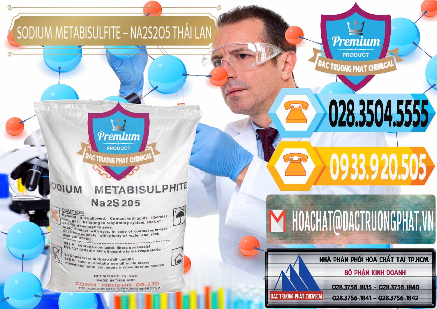 Chuyên bán ( phân phối ) Sodium Metabisulfite - NA2S2O5 Thái Lan Cowin - 0145 - Chuyên phân phối & kinh doanh hóa chất tại TP.HCM - hoachattayrua.net