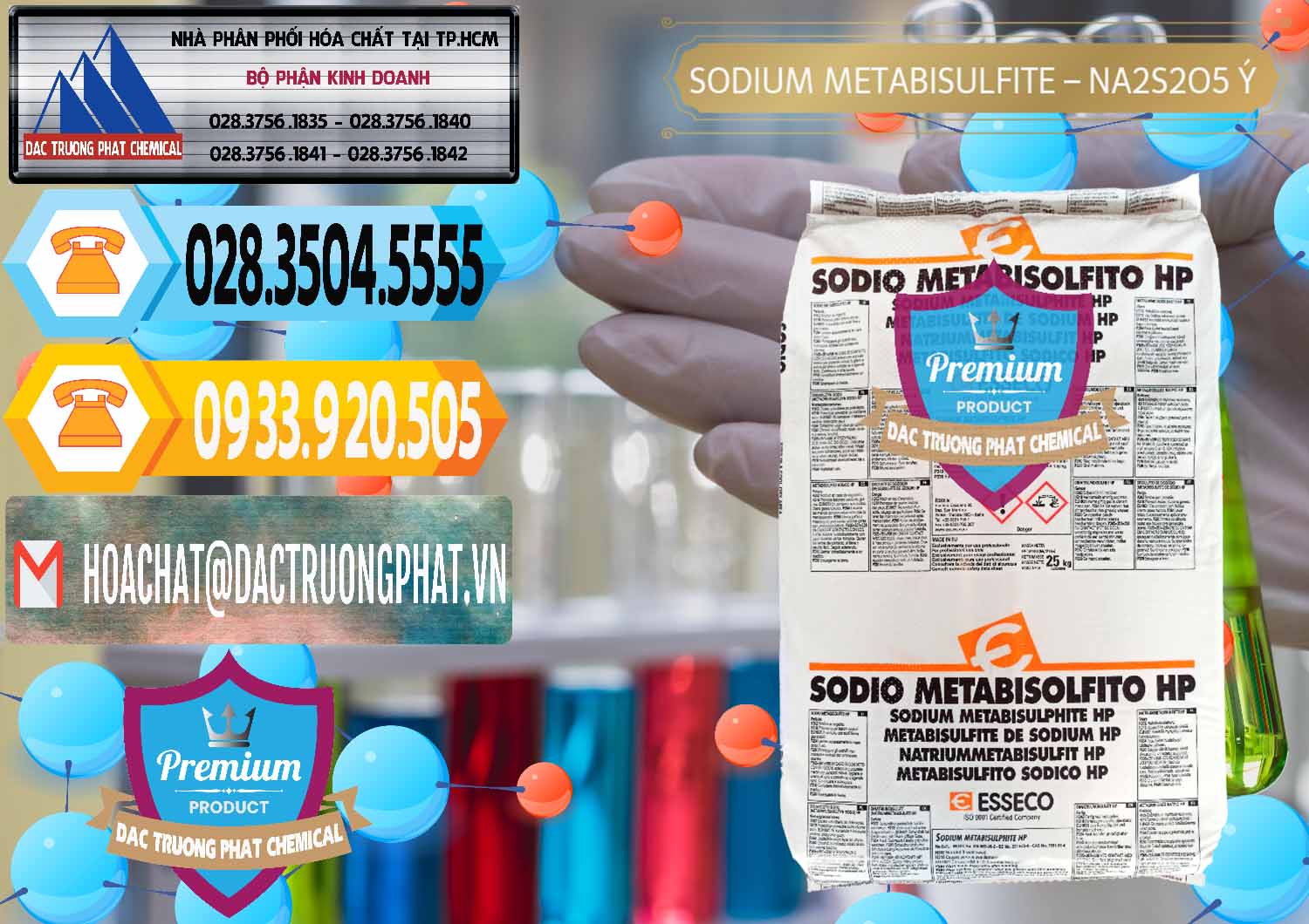 Cty chuyên kinh doanh ( bán ) Sodium Metabisulfite - NA2S2O5 Food Grade Esseco Ý Italy - 0146 - Công ty kinh doanh & phân phối hóa chất tại TP.HCM - hoachattayrua.net