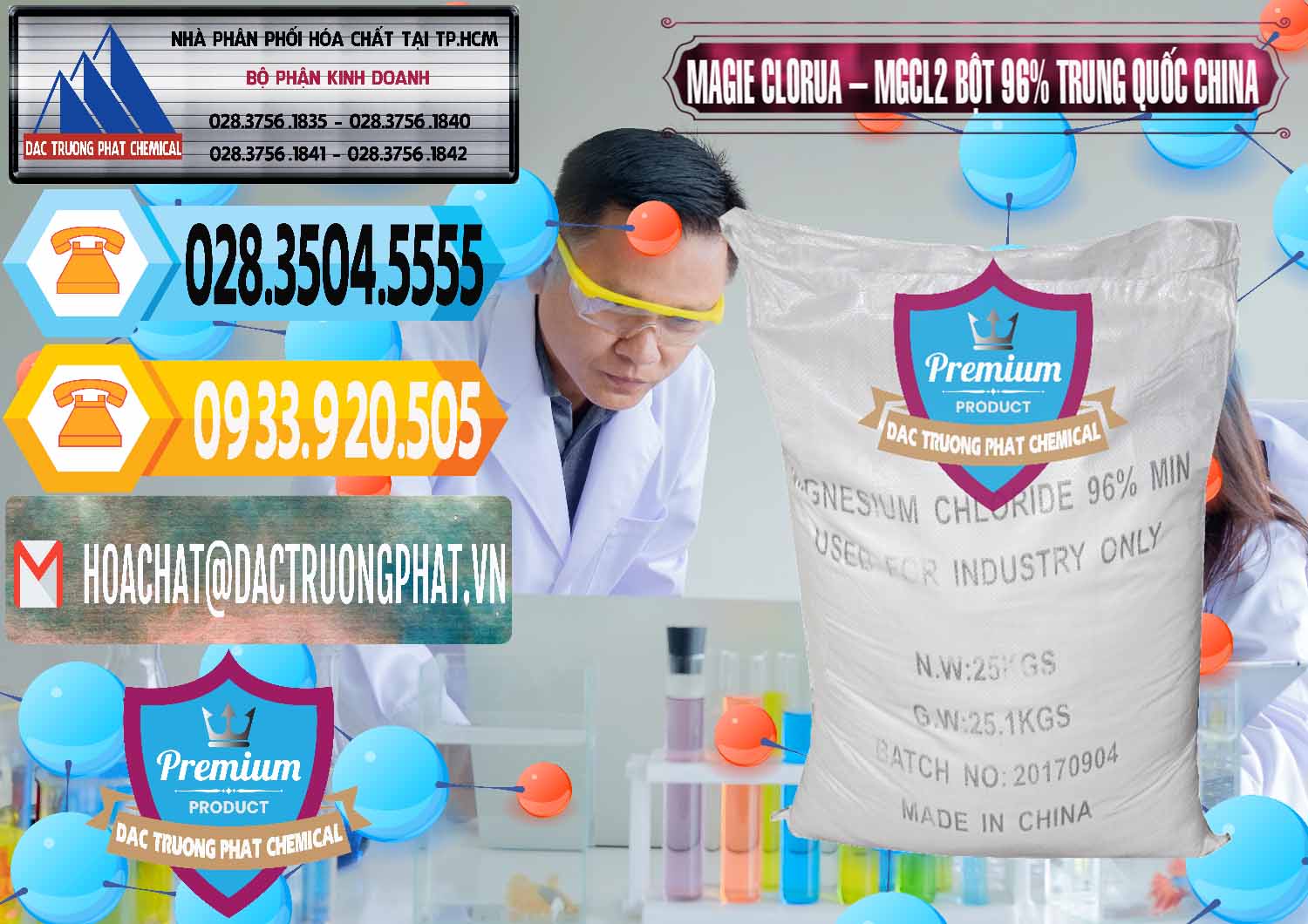 Cung cấp và bán Magie Clorua – MGCL2 96% Dạng Bột Bao Chữ Đen Trung Quốc China - 0205 - Nơi nhập khẩu _ cung cấp hóa chất tại TP.HCM - hoachattayrua.net