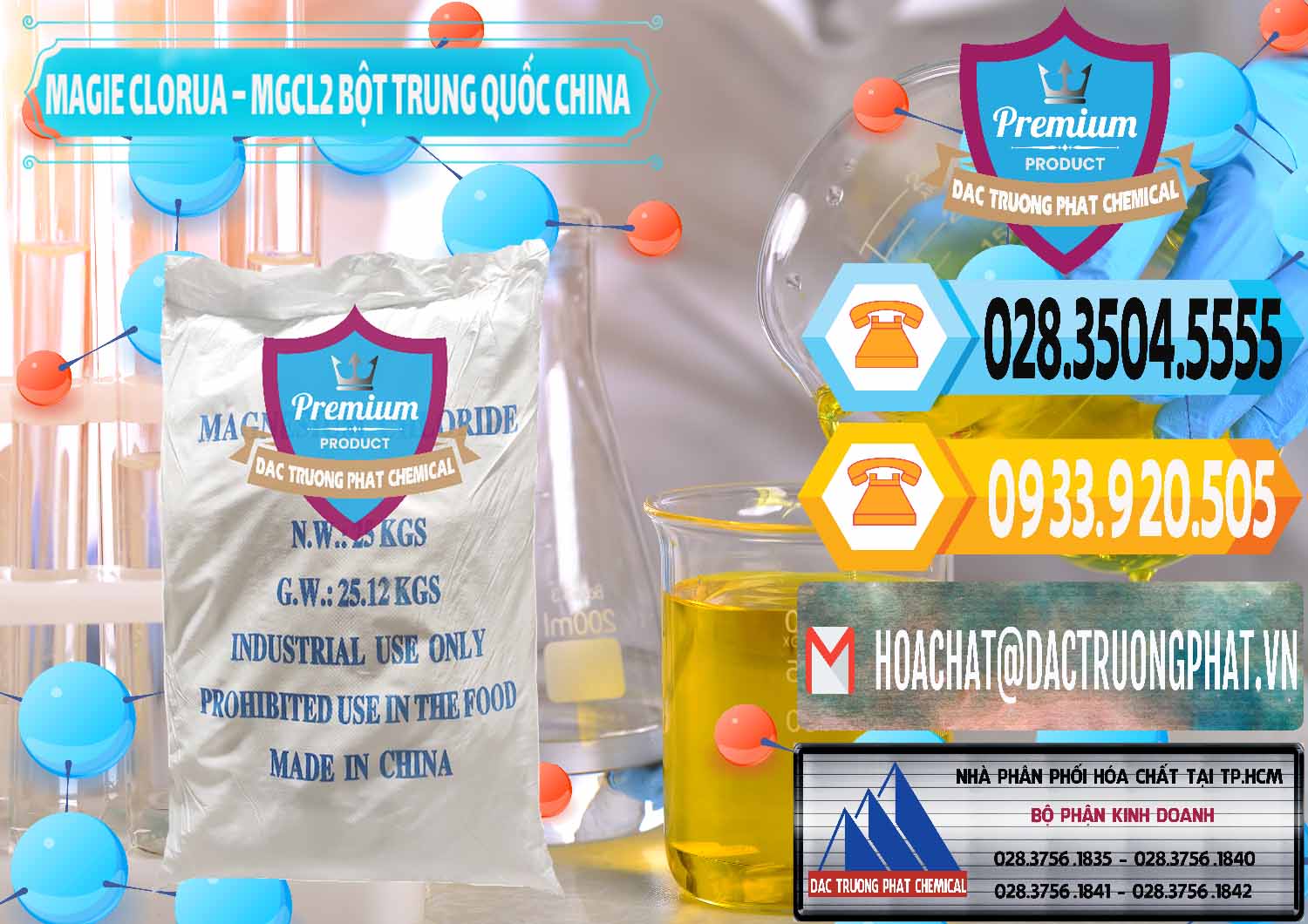 Nơi bán & phân phối Magie Clorua – MGCL2 96% Dạng Bột Bao Chữ Xanh Trung Quốc China - 0207 - Đơn vị bán ( phân phối ) hóa chất tại TP.HCM - hoachattayrua.net