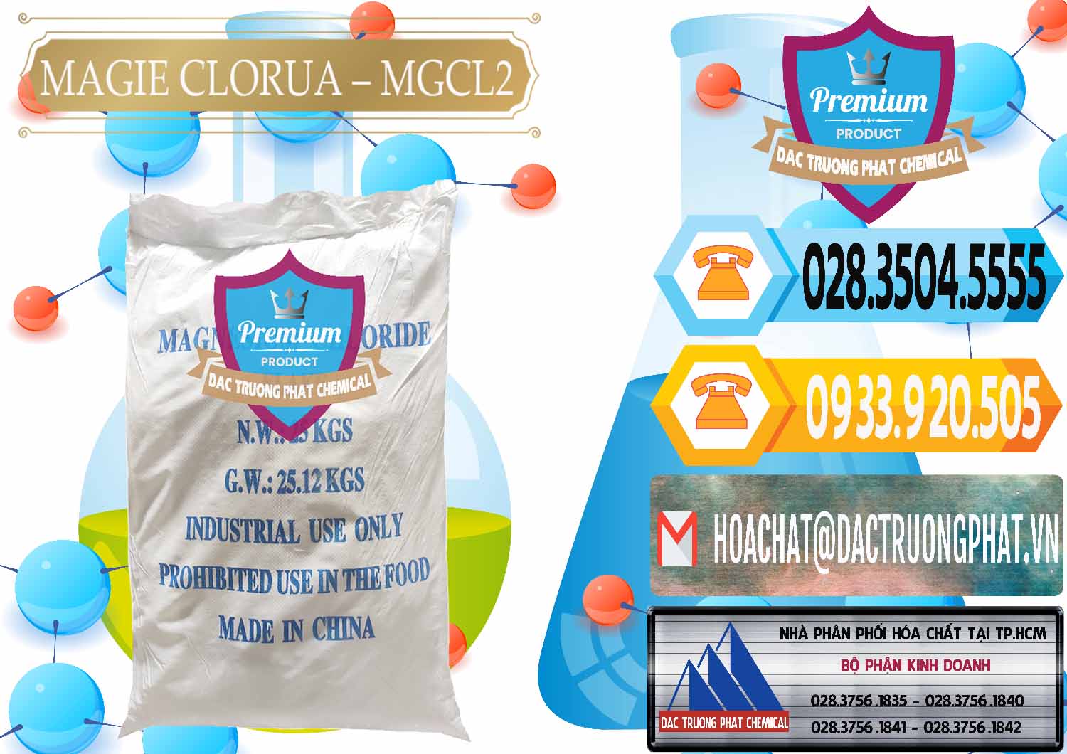 Nơi kinh doanh ( bán ) Magie Clorua – MGCL2 96% Dạng Vảy Trung Quốc China - 0091 - Phân phối - nhập khẩu hóa chất tại TP.HCM - hoachattayrua.net
