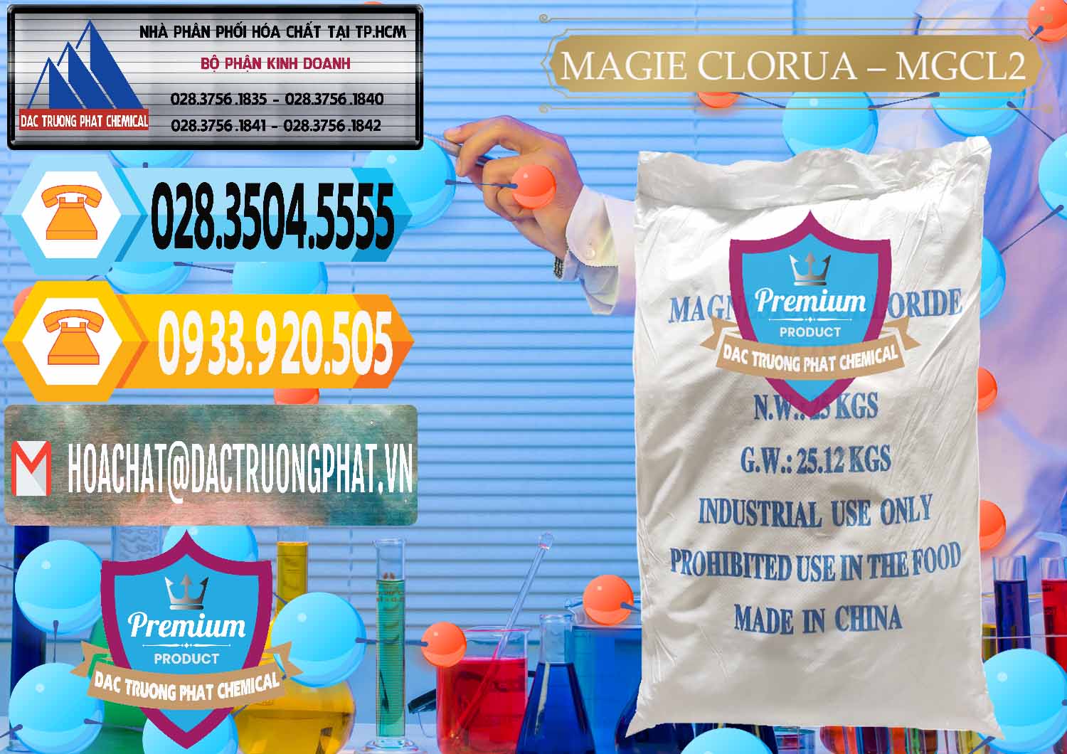 Nơi chuyên bán & phân phối Magie Clorua – MGCL2 96% Dạng Vảy Trung Quốc China - 0091 - Cty chuyên cung ứng _ phân phối hóa chất tại TP.HCM - hoachattayrua.net