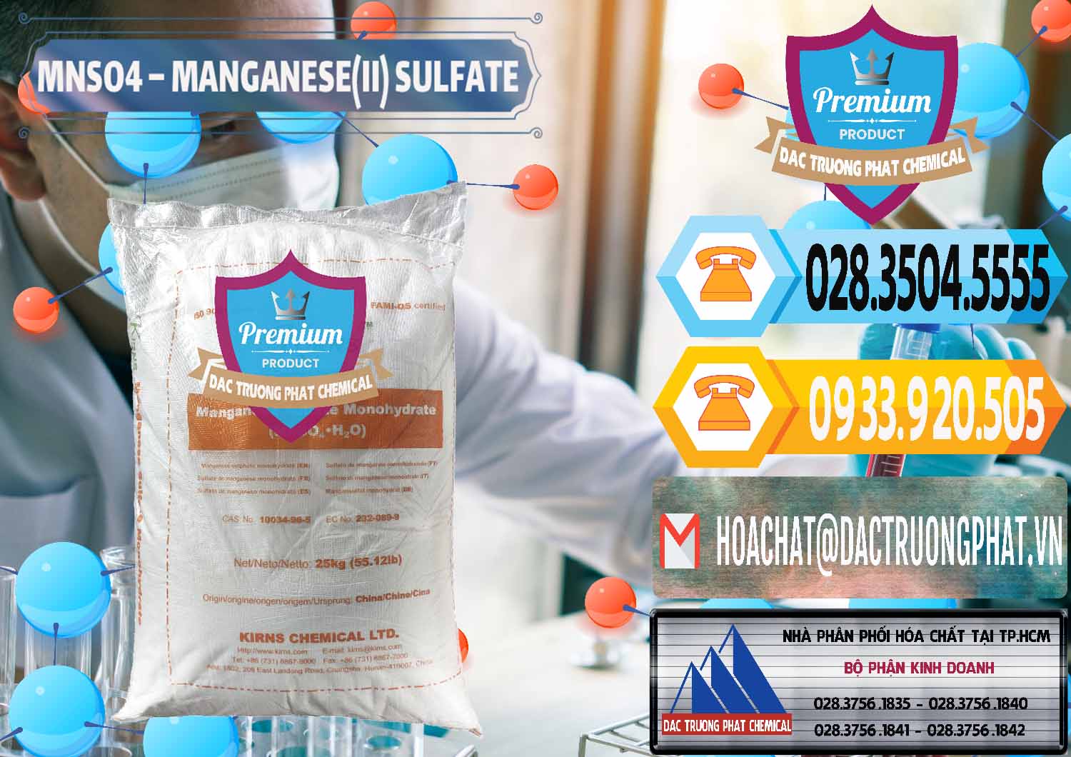 Cty chuyên kinh doanh - bán MNSO4 – Manganese (II) Sulfate Kirns Trung Quốc China - 0095 - Nơi chuyên kinh doanh & cung cấp hóa chất tại TP.HCM - hoachattayrua.net