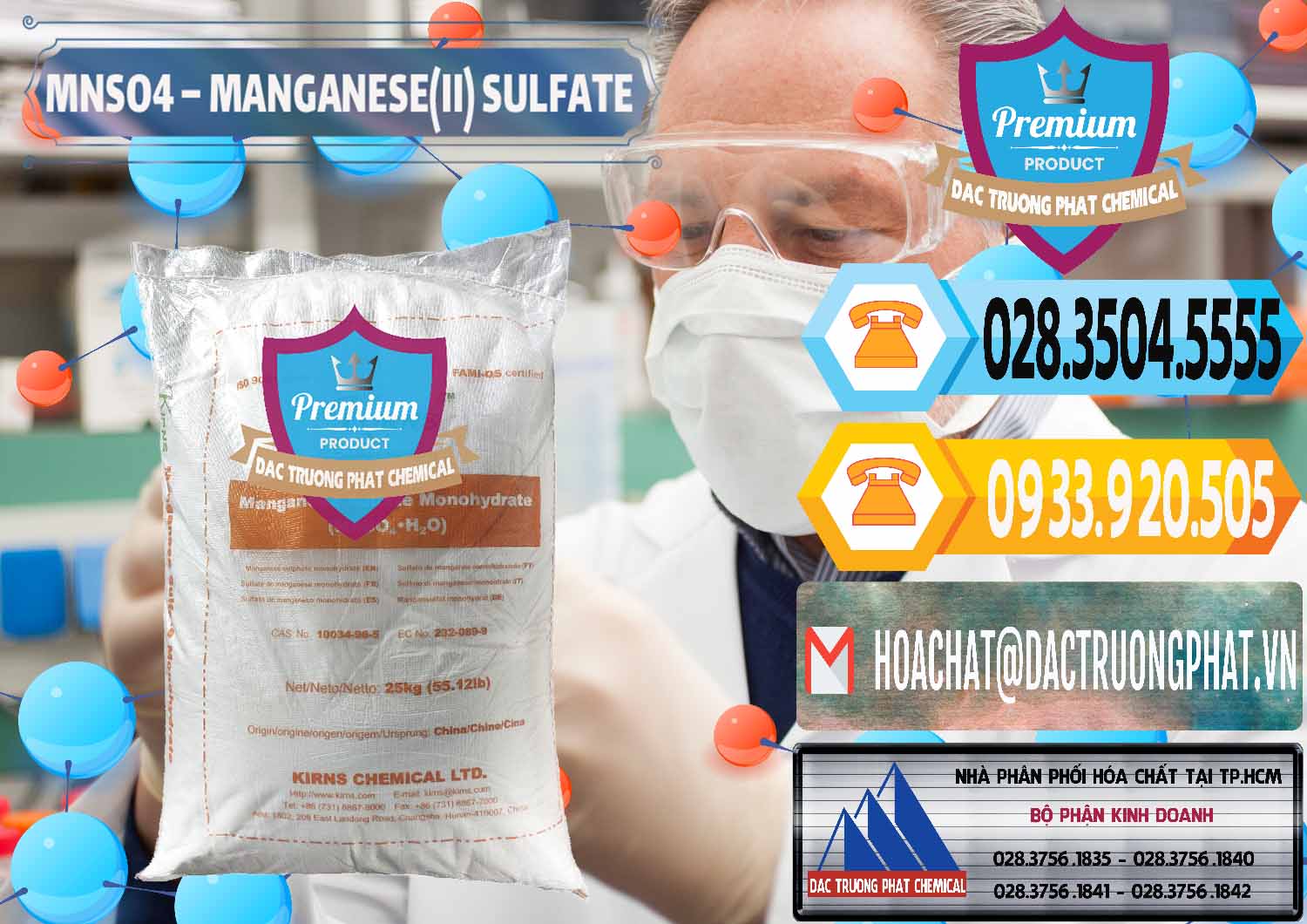 Nơi chuyên cung ứng và bán MNSO4 – Manganese (II) Sulfate Kirns Trung Quốc China - 0095 - Chuyên phân phối ( bán ) hóa chất tại TP.HCM - hoachattayrua.net