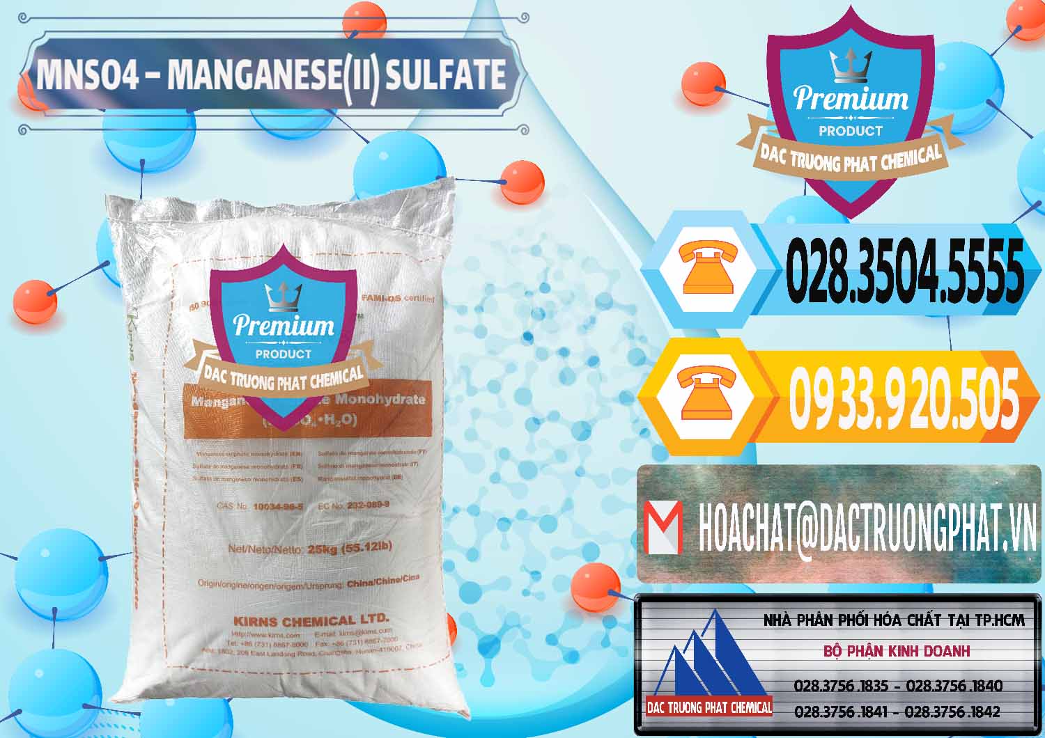 Chuyên bán - cung ứng MNSO4 – Manganese (II) Sulfate Kirns Trung Quốc China - 0095 - Kinh doanh ( phân phối ) hóa chất tại TP.HCM - hoachattayrua.net