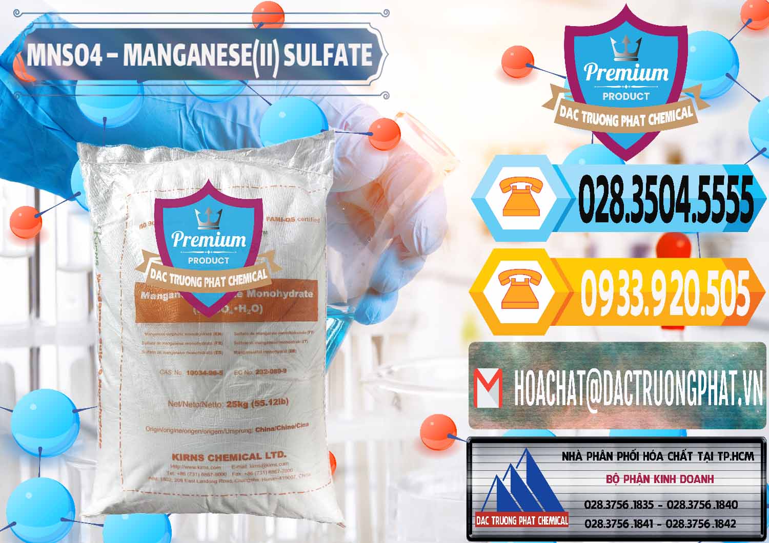 Đơn vị kinh doanh ( bán ) MNSO4 – Manganese (II) Sulfate Kirns Trung Quốc China - 0095 - Đơn vị kinh doanh - cung cấp hóa chất tại TP.HCM - hoachattayrua.net