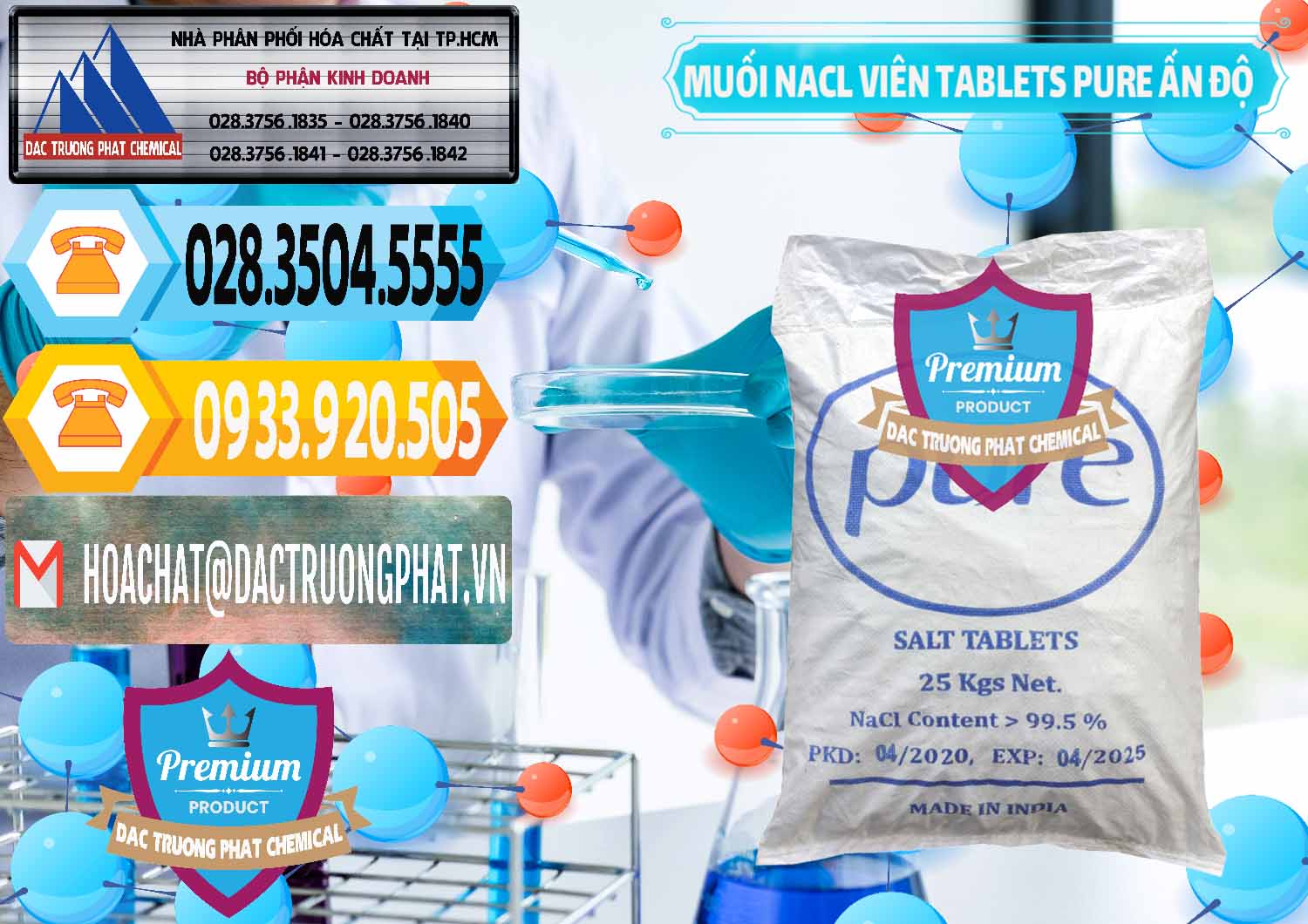 Nơi chuyên bán và phân phối Muối NaCL – Sodium Chloride Dạng Viên Tablets Pure Ấn Độ India - 0294 - Đơn vị chuyên cung cấp và bán hóa chất tại TP.HCM - hoachattayrua.net