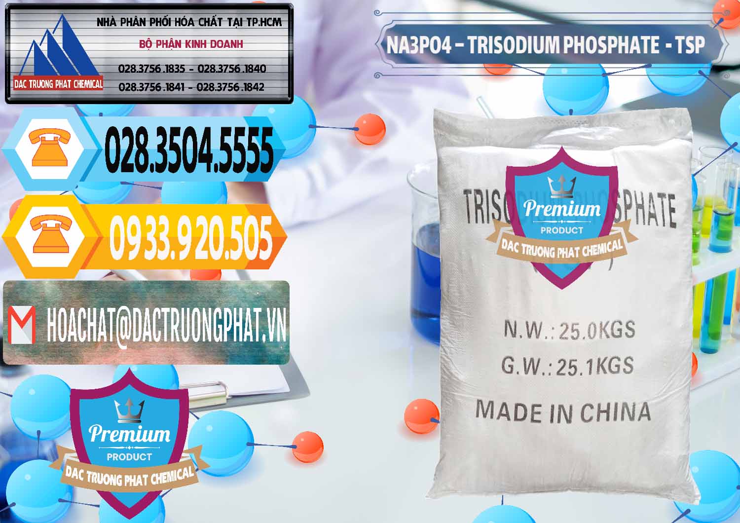 Chuyên phân phối ( bán ) Na3PO4 – Trisodium Phosphate Trung Quốc China TSP - 0103 - Nơi chuyên bán - cung cấp hóa chất tại TP.HCM - hoachattayrua.net