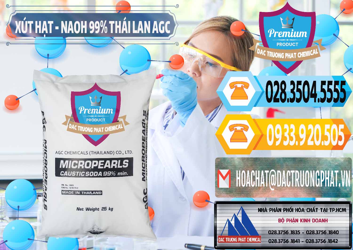 Chuyên kinh doanh ( bán ) Xút Hạt - NaOH Bột 99% AGC Thái Lan - 0168 - Công ty chuyên cung ứng _ phân phối hóa chất tại TP.HCM - hoachattayrua.net