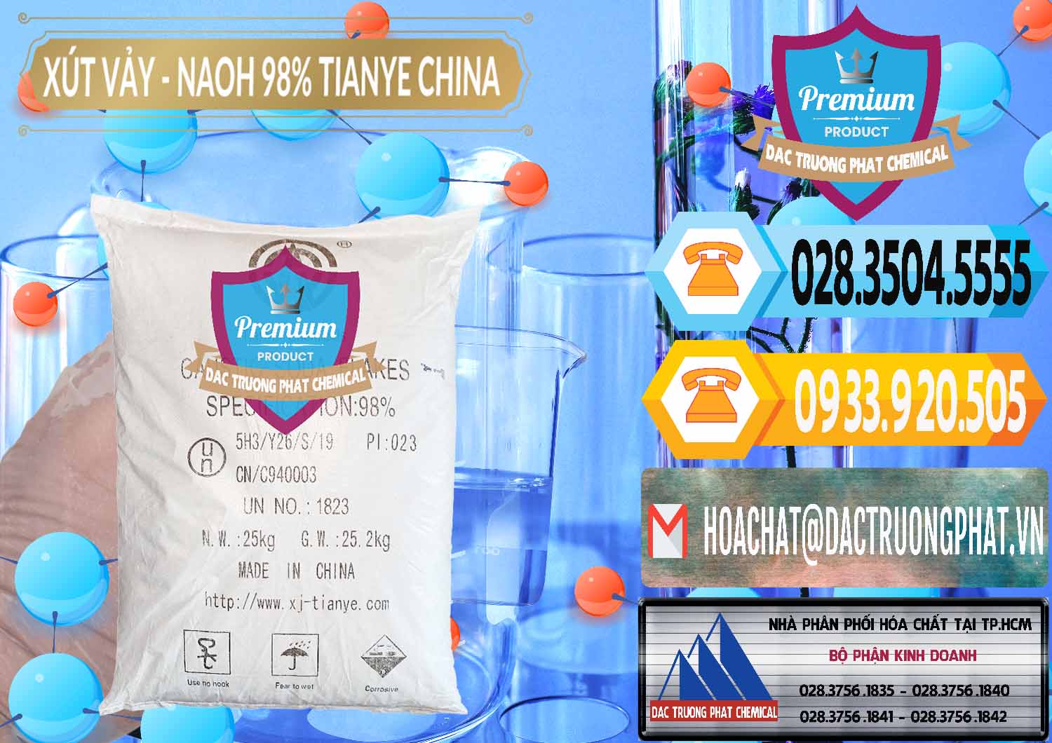 Chuyên cung cấp - bán Xút Vảy - NaOH Vảy 98% Tianye Trung Quốc China - 0177 - Cty chuyên kinh doanh - phân phối hóa chất tại TP.HCM - hoachattayrua.net