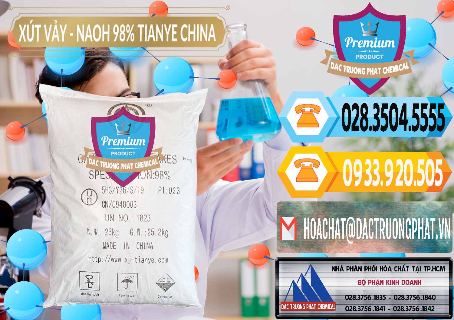 Đơn vị cung ứng & bán Xút Vảy - NaOH Vảy 98% Tianye Trung Quốc China - 0177 - Nơi nhập khẩu & phân phối hóa chất tại TP.HCM - hoachattayrua.net