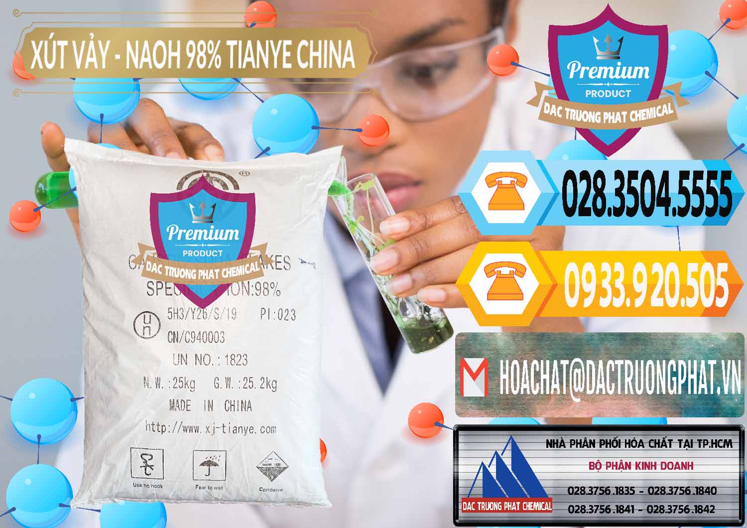 Nhập khẩu & bán Xút Vảy - NaOH Vảy 98% Tianye Trung Quốc China - 0177 - Công ty cung cấp & phân phối hóa chất tại TP.HCM - hoachattayrua.net